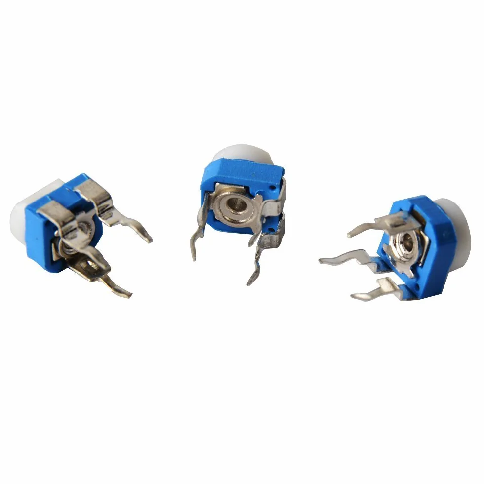 DollaTek 100 szt. 10 warto?ci (500~1 om) RM065 wst?pnie ustawiona folia w?glowa poziomy potencjometr trimpot zestaw asortyment z pude?kiem do przechowywania