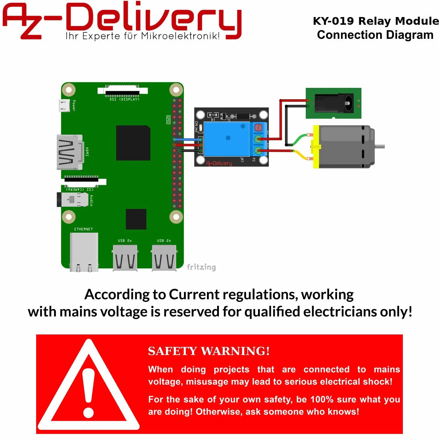 AZDelivery 3 x 1-przekaźnik 5V KY-019 moduł wyzwalacza wysokiego poziomu, kompatybilny z Arduino i Raspberry Pi wraz z e-bookiem!