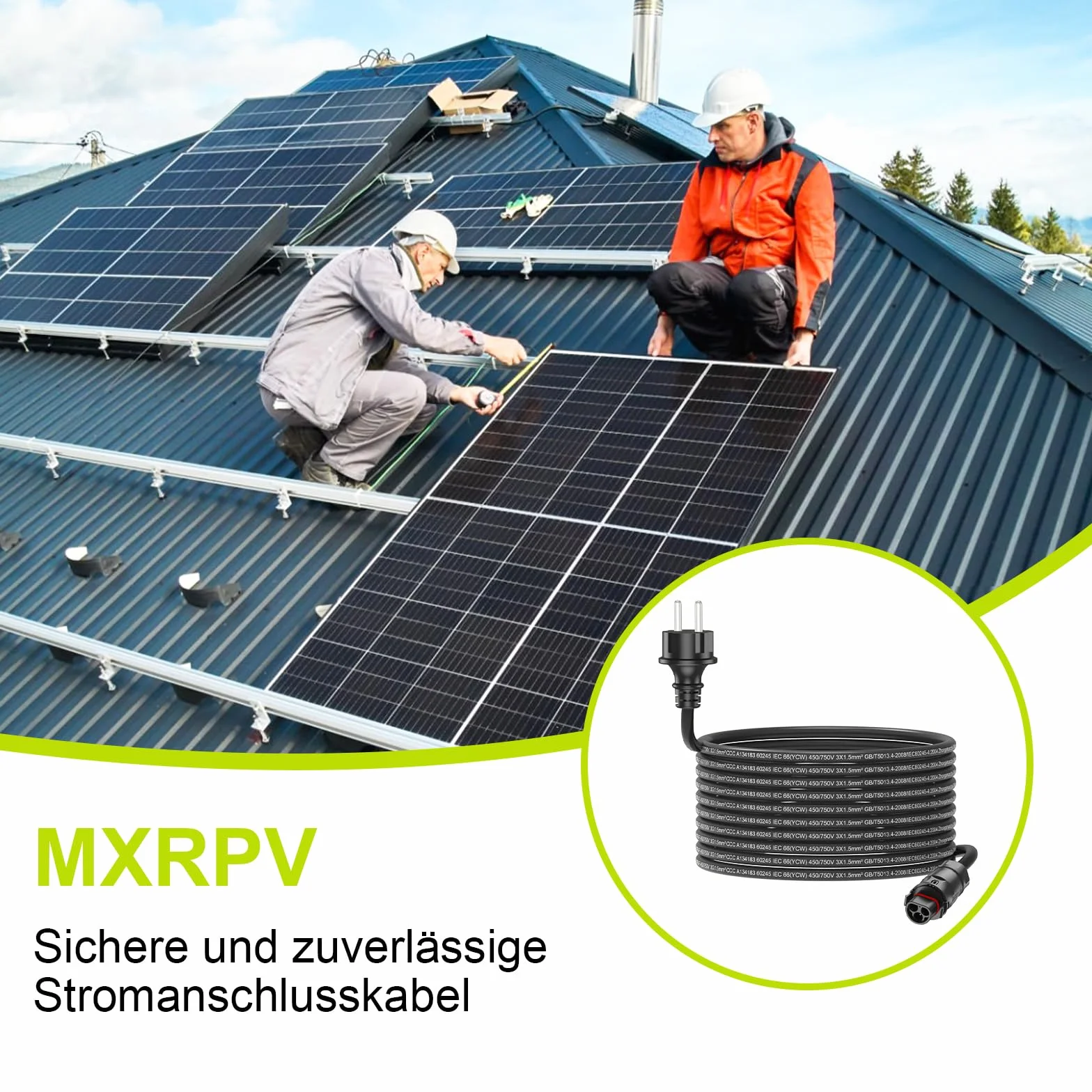 LY01 Kabel 2/3/5/10M, LY01 do adaptera Schuko, LY-01 gniazdo na wtyczkę Schuko AC, kabel do gniazdka solarnego PV dla mikroinwertera Deye SUN-M50/80/100/160/200-G4-EU-Q0 (2 metry)