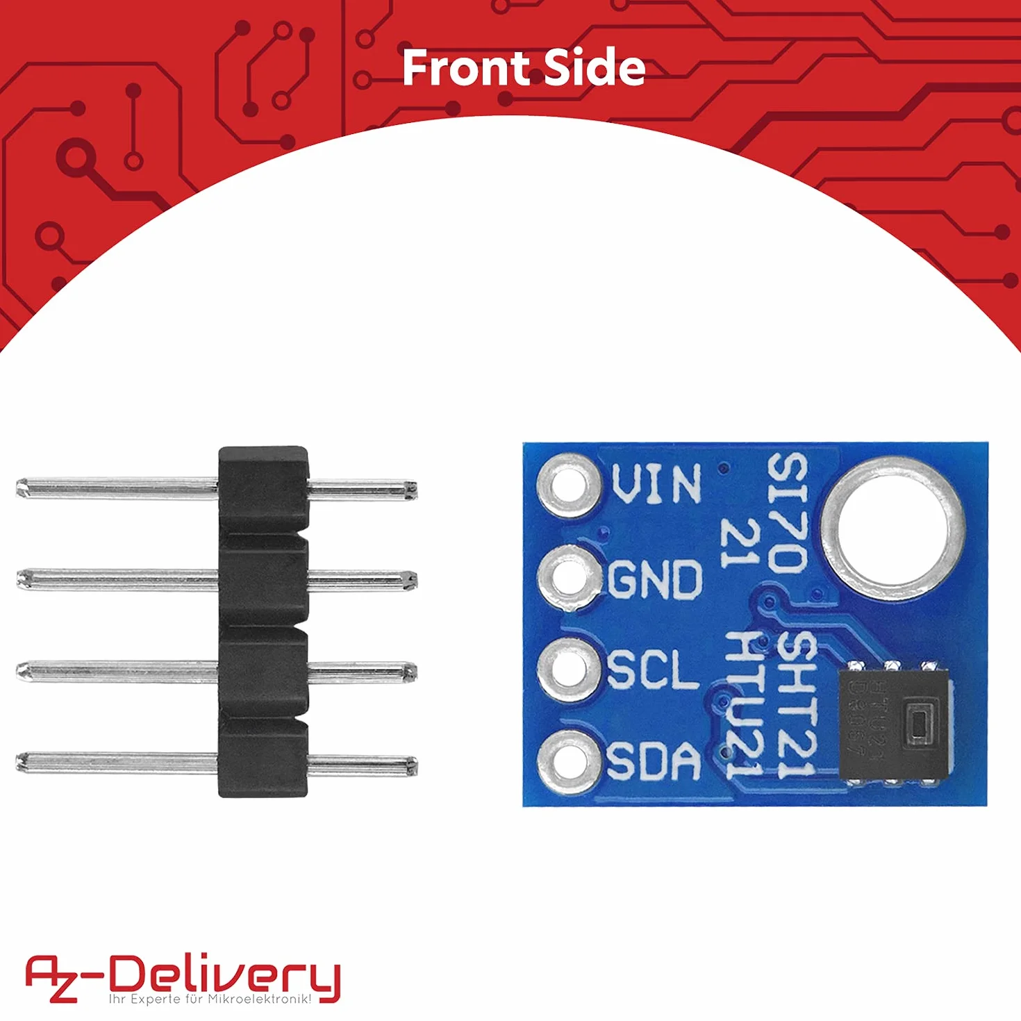 AZDelivery 3 x GY-21 HTU21 Czujnik wilgotności i temperatury kompatybilny z Arduino i Raspberry Pi w tym e-Book!