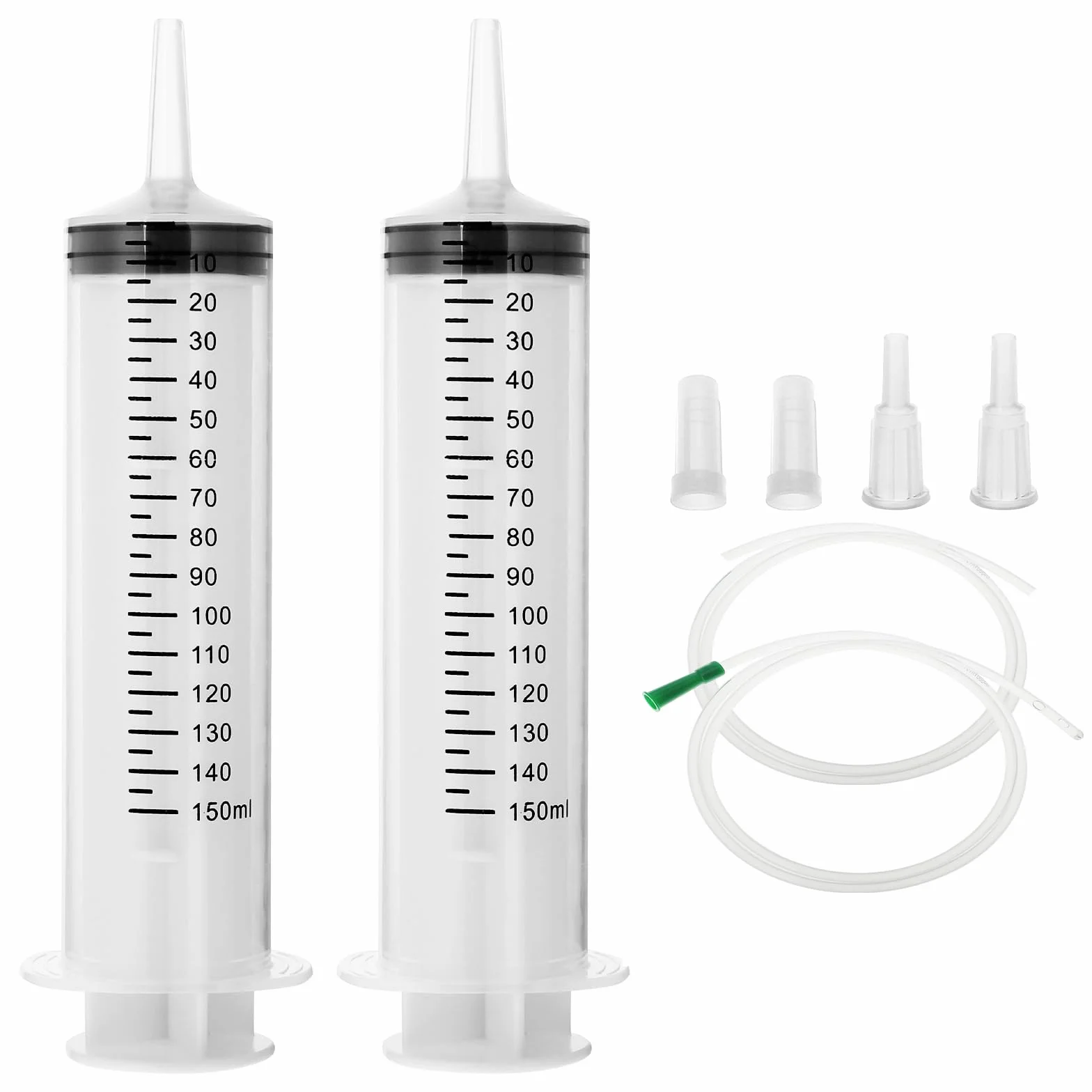 150 ml strzykawka wielokrotnego użytku, 2 strzykawki do oleju, strzykawki z tworzywa sztucznego, z tworzywa sztucznego PCW, strzykawki z cewnikiem, strzykawki do pomiaru płynu, strzykawki bez igły do
