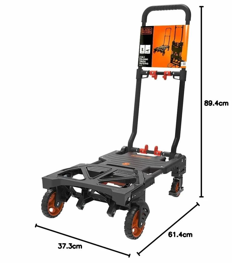 Wózek platformowy BLACK+DECKER - wózek ręczny 2 w 1 i wózek platformowy - składany - maksymalne obciążenie - 120 kg