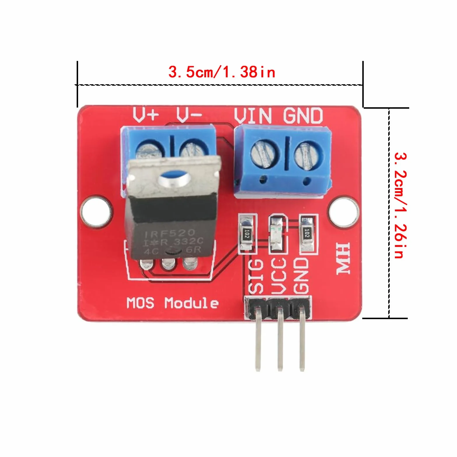 Moduł sterownika MOSFET 3,3 V/5 V MOSFET moduł sterownika PWM płyty sterownika LED wyjście 0-24 V napęd przyciskowy