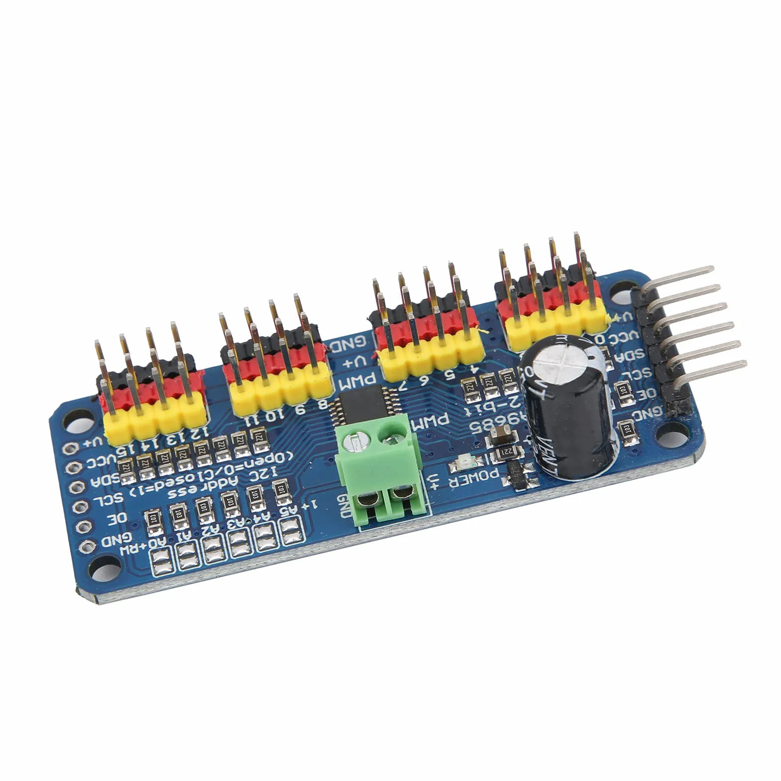 SENECESLI Sterownik Serwo PWM PCA9685 16-kanałowy Moduł Płytki Napędu Silnika dla Robota, 5V