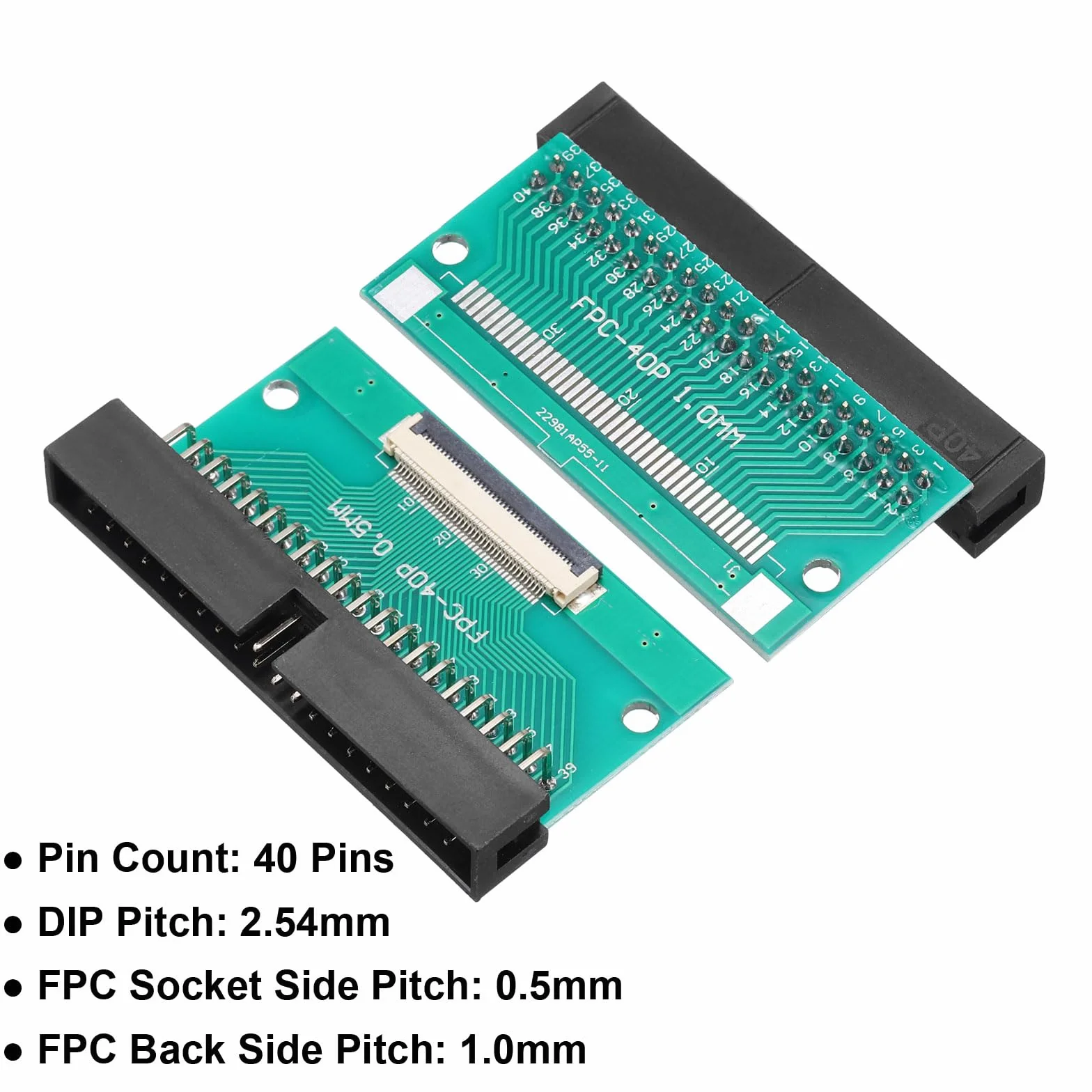 QUARKZMAN FFC FPC Connector Board 40 Pin 0,5 mm gniazdo 2,54 mm podwójny rząd prawy kąt DC3 męski pin adapter