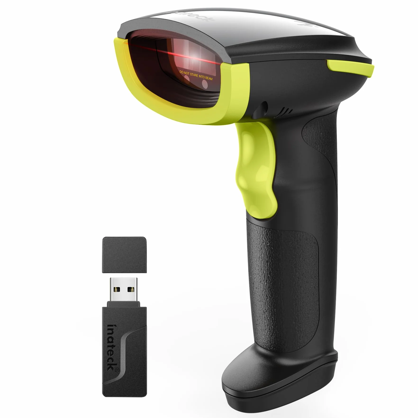 Inateck Skaner kodów kreskowych Bluetooth AI, bezprzewodowy skaner kodów 1D, przenośny skaner z aplikacją i SDK, bateria 2000 mAh, BCST-21 AI zielony