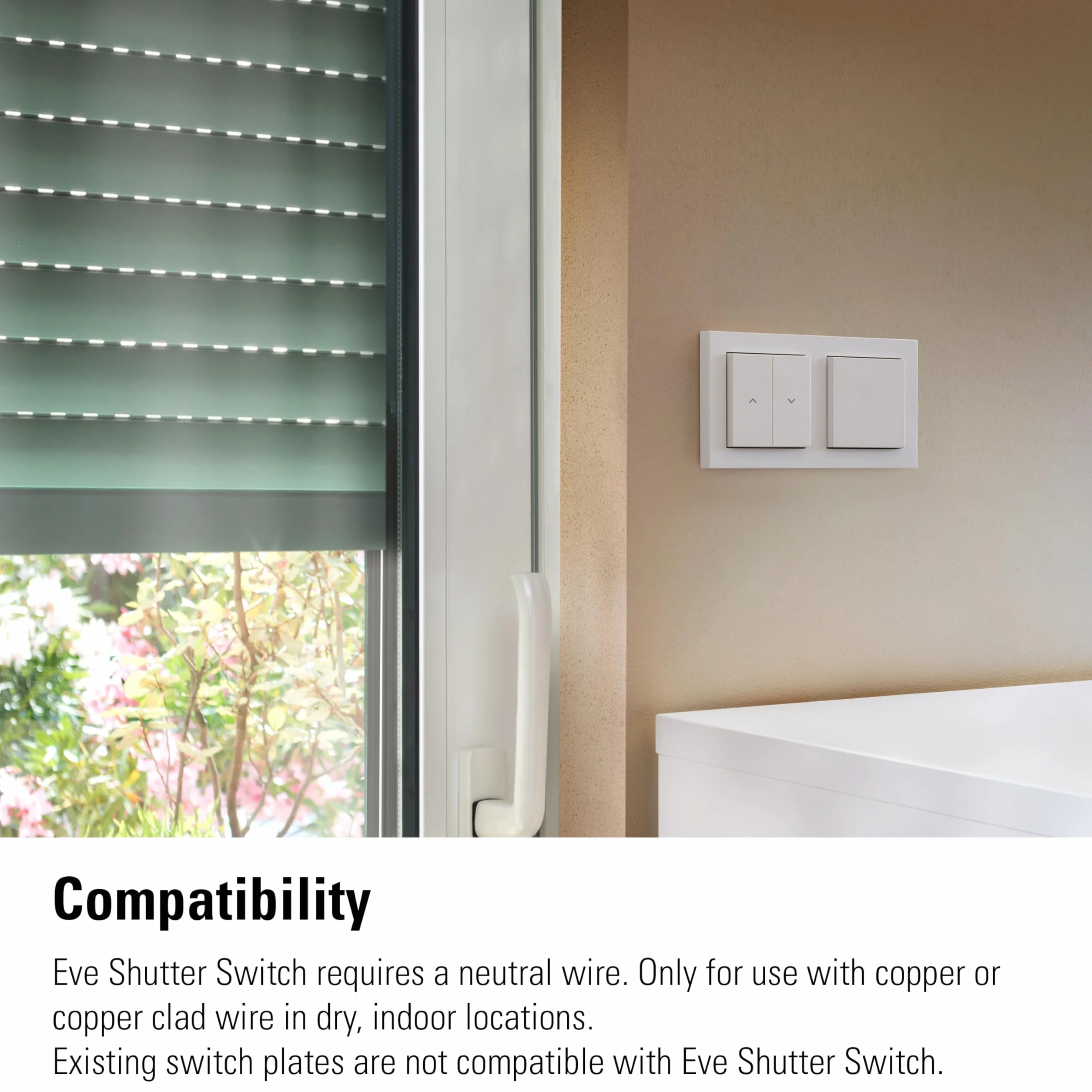 Eve Shutter Switch (Matter) 3 sztuki - Smarte Rollladensteuerung für Alexa, Apple Home, Google, SmartThings