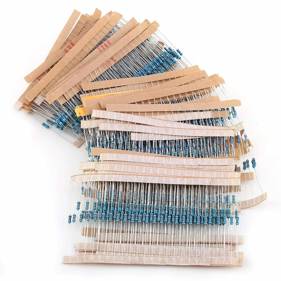 1280 stücke 1 / 4W Widerstand Kit Sortiment, 64 Werte ohm Metallschichtwiderstände Sortiment Komponenten Kit Set 1-10 Mt