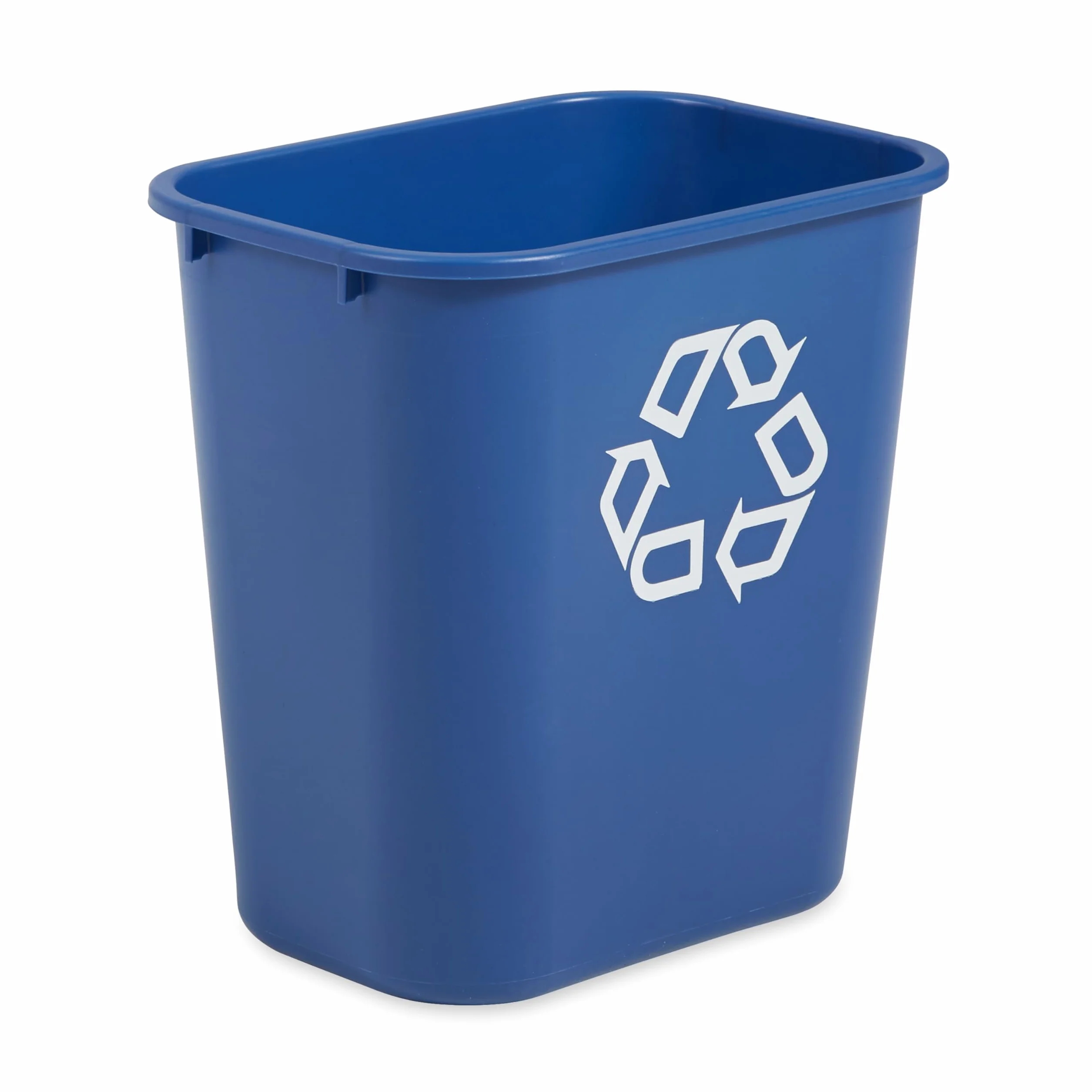 Rubbermaid Commercial Products Deskside Kosz Recyklingowy, 26 L Niebieski - Kompaktowy plastikowy kosz z niebieskim symbolem do biura, łazienki lub pod biurko - FG295673BLUE