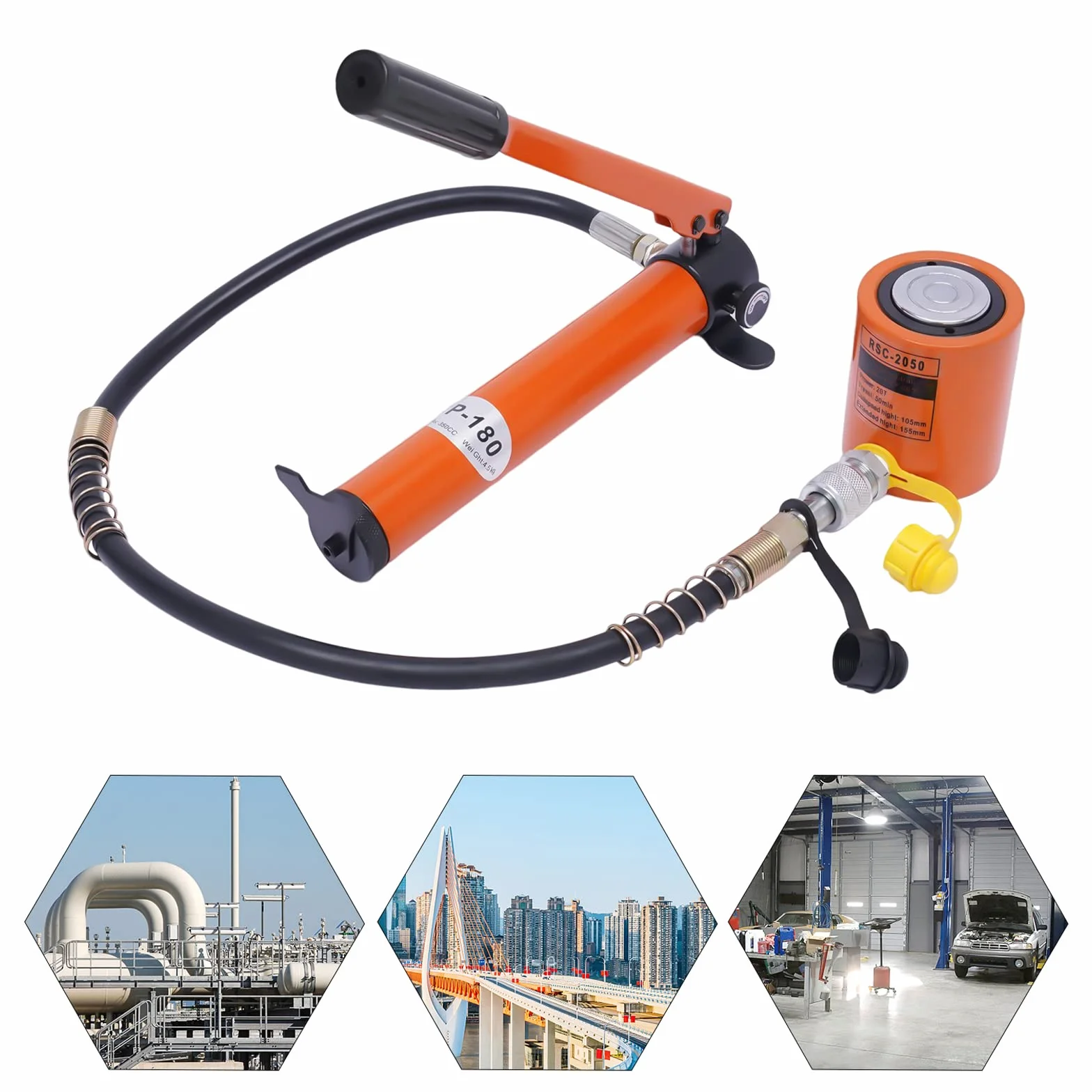 Siłownik hydrauliczny 20T 50 mm z ręczną pompą hydrauliczną 70 Mpa 350 CC do naprawy samochodów, ciężarówek