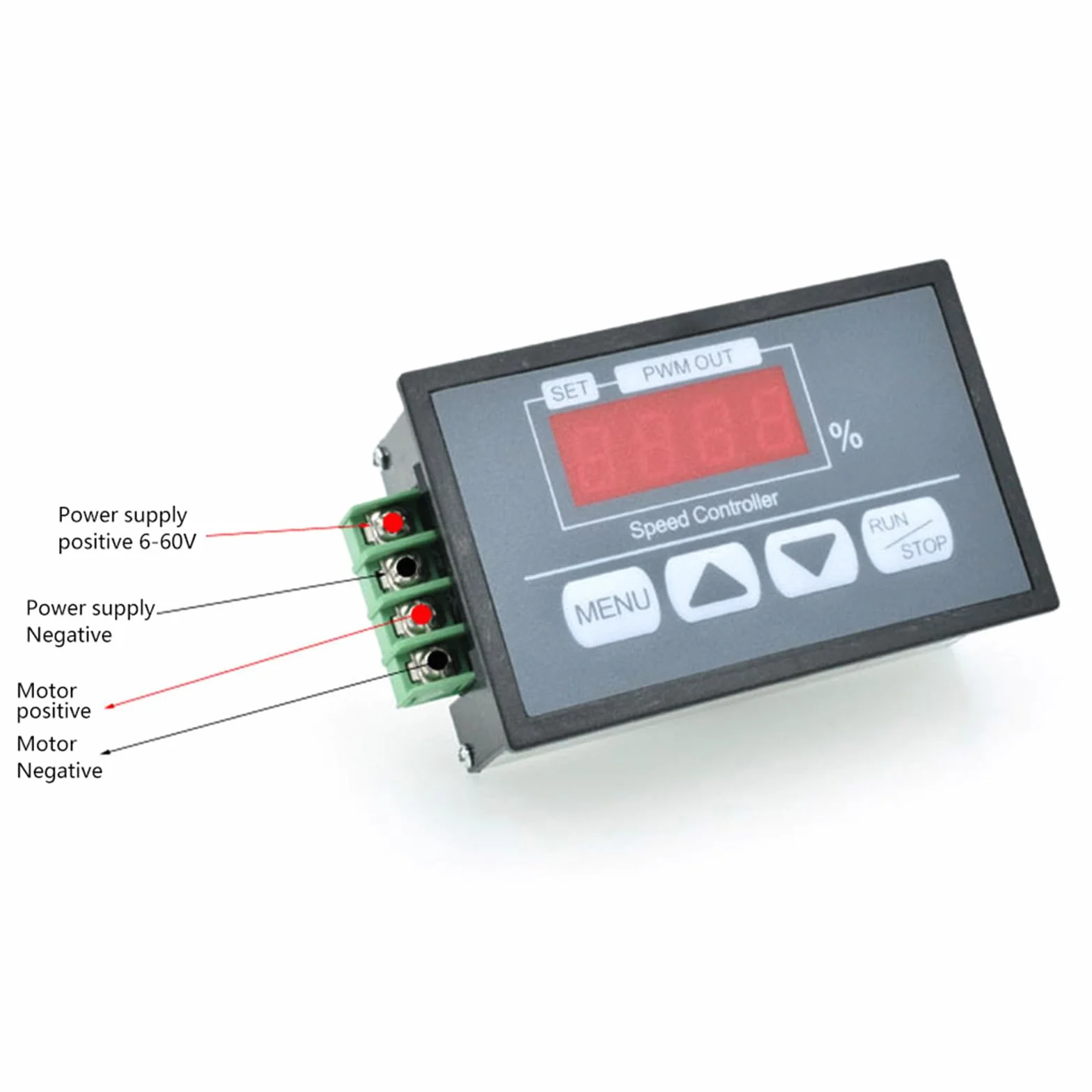 Aideepen PWM DC regulator prędkości obrotowej silnika DC 6-60 V 12 V 24 V 36 V 48 V 30 A prędkość, regulowany bezstopniowy regulator z powolną regulacją start/zatrzymania