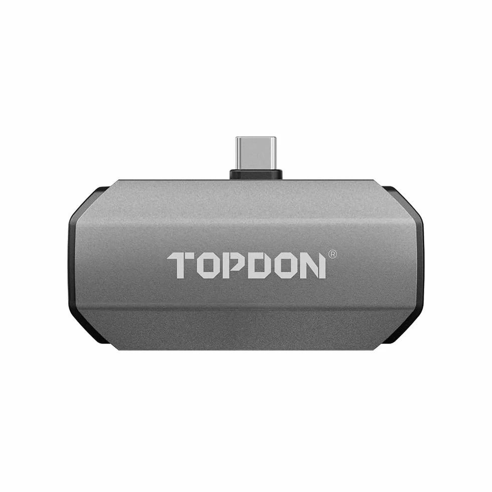 TOPDON TC002C Duo kamera termowizyjna dla Androida, iPhone i iOS, 512 × 384 TISR, super rozdzielczość, kamera na podczerwień USB-C, 25 Hz, 40 mK, -20℃ do 550°C, do kontroli budynków i pojazdów