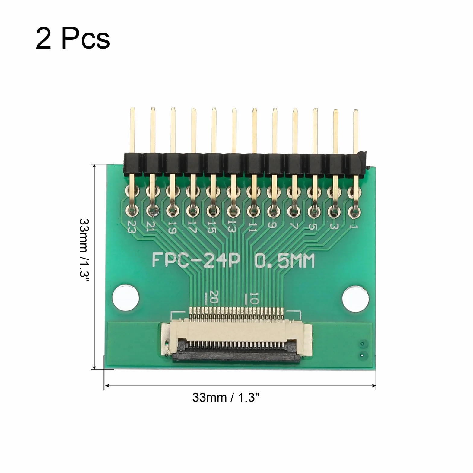 QUARKZMAN 2 sztuki FFC FPC Connector Board 24-pinowe gniazdo 0,5 mm na 2,54 mm dwurzędowy prostokątny adapter listwy pinowej, płyta konwertera PCB do telewizorów DVD, aparatów cyfrowych/laptopów