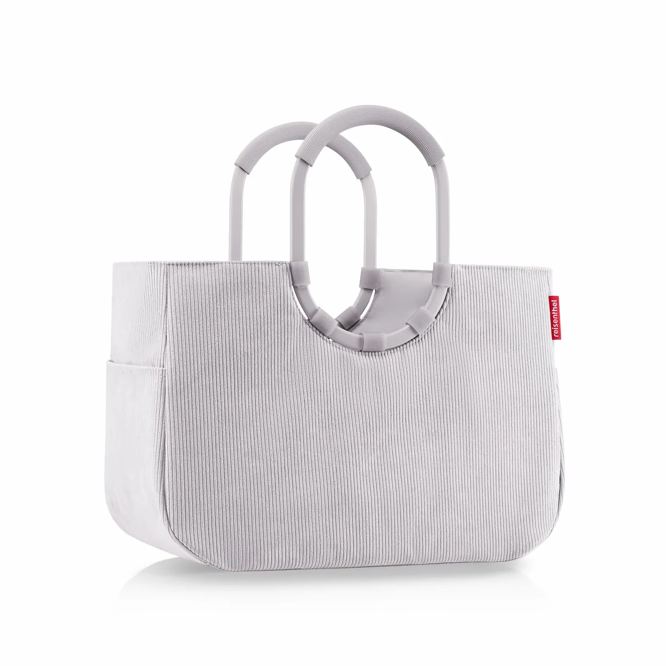 reisenthel loopshopper L – stabilna torba z praktycznymi przegródkami z butelek PET pochodzących z recyklingu – czarujący i wodoodporny design złoty, Sztruks szary, L, casual
