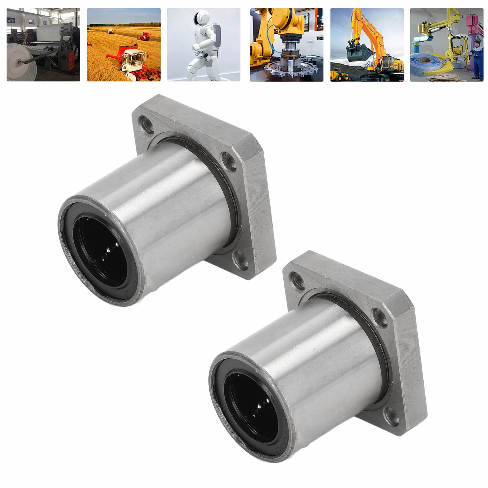 2 szt. liniowych łożysk kulkowych kwadratowy kołnierz liniowe łożyska kulkowe 20 mm otwór 32 mm OD 42 mm długie LMK20UU liniowe łożysko kulkowe z ruchem ślizgowym
