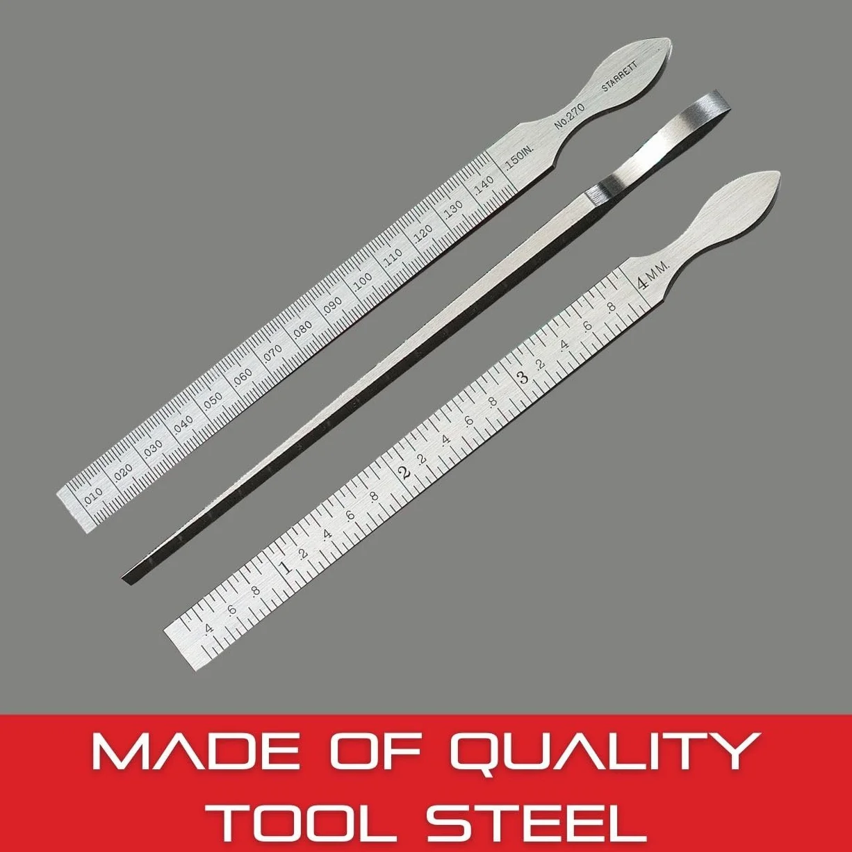 Starrett 270 Kliny Pomiarowe, Srebrny, 0,3-4 mm