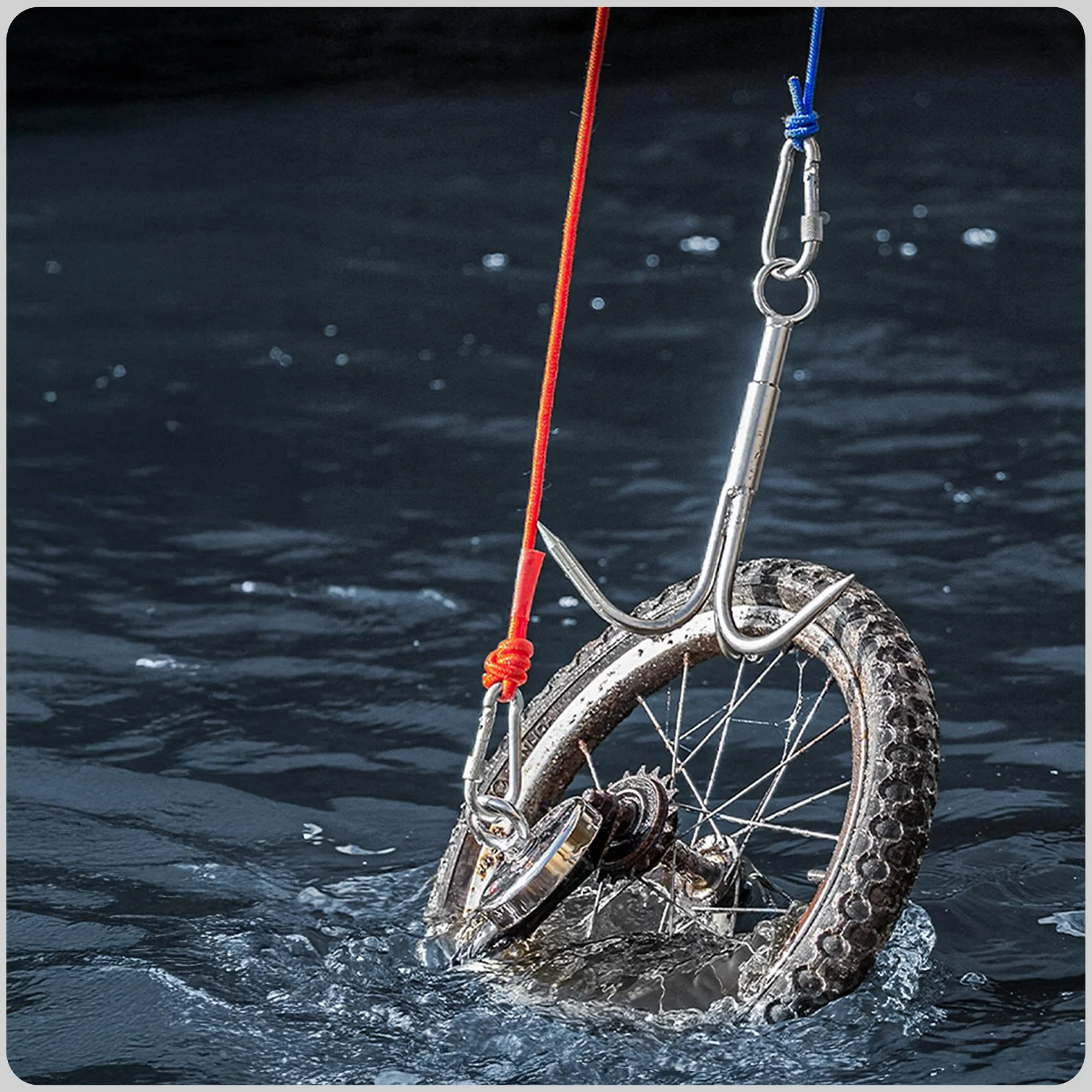 MAGFISHION Mega Zestaw do Magnetycznego Wędkarstwa - Siła Przyciągania 625KG - Ø120mm - Magnes Neodymowy z 2 Linami & Rękawice - Idealny do Magnetycznego Wędkarstwa - Magnes Ryba
