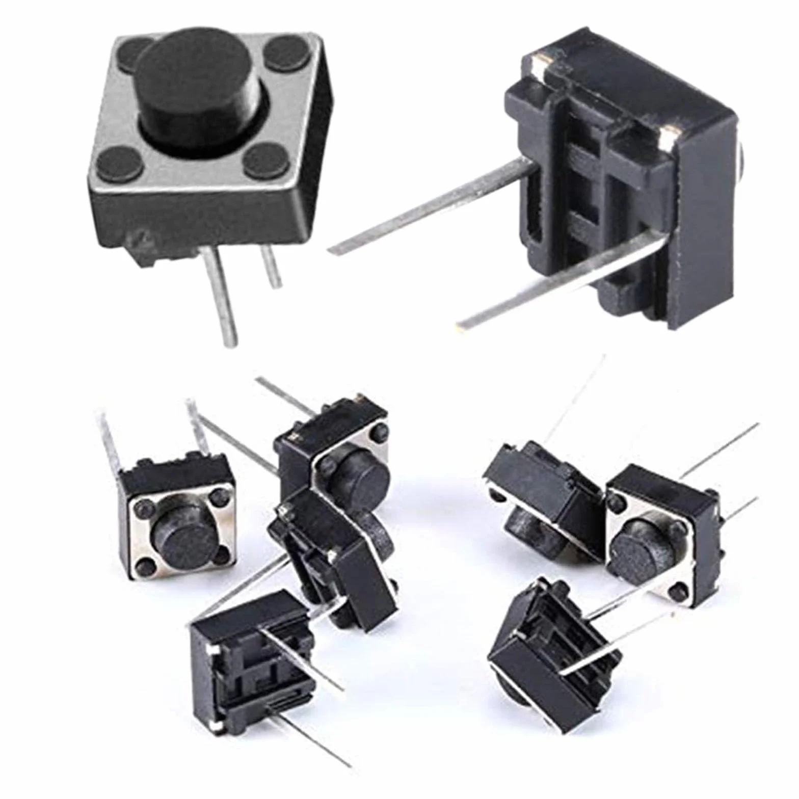 200szt. Przełącznik taktu 6x6x5mm PCB chwilowy taktyczny przycisk taktowny SPST miniaturowy/mini/mikro/mały PCB (2 piny)