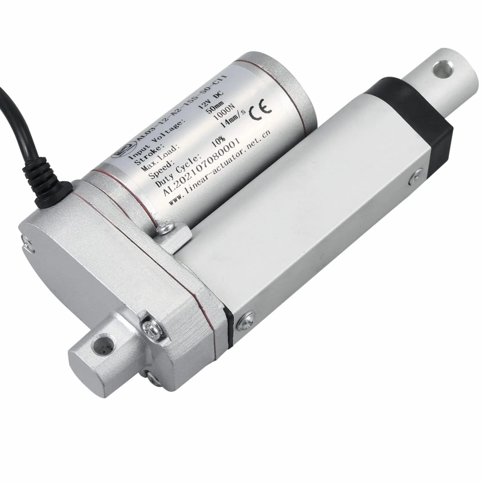 EYPINS 1000N 50 mm napęd liniowy DC 12 V IP54 ze stopu aluminium trawnik elektryczny sterowanie ruchem meble liniowe pchanie pociągnięcie 14 mm/s do łóżka elektrycznego sofy fotel