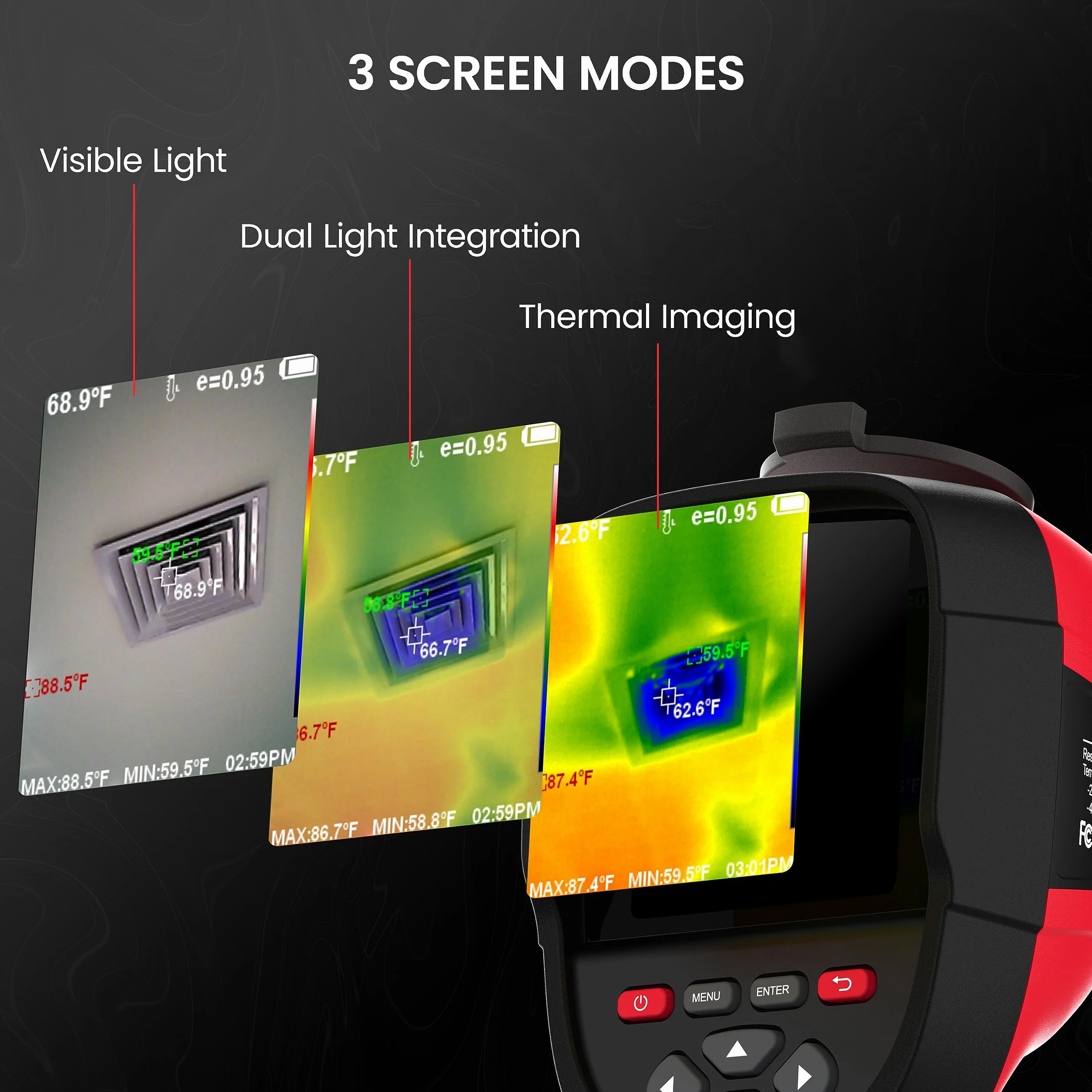 KAIWEETS Kamera termiczna 256x192 pikseli -20°C do +550°C 25Hz SD 32G