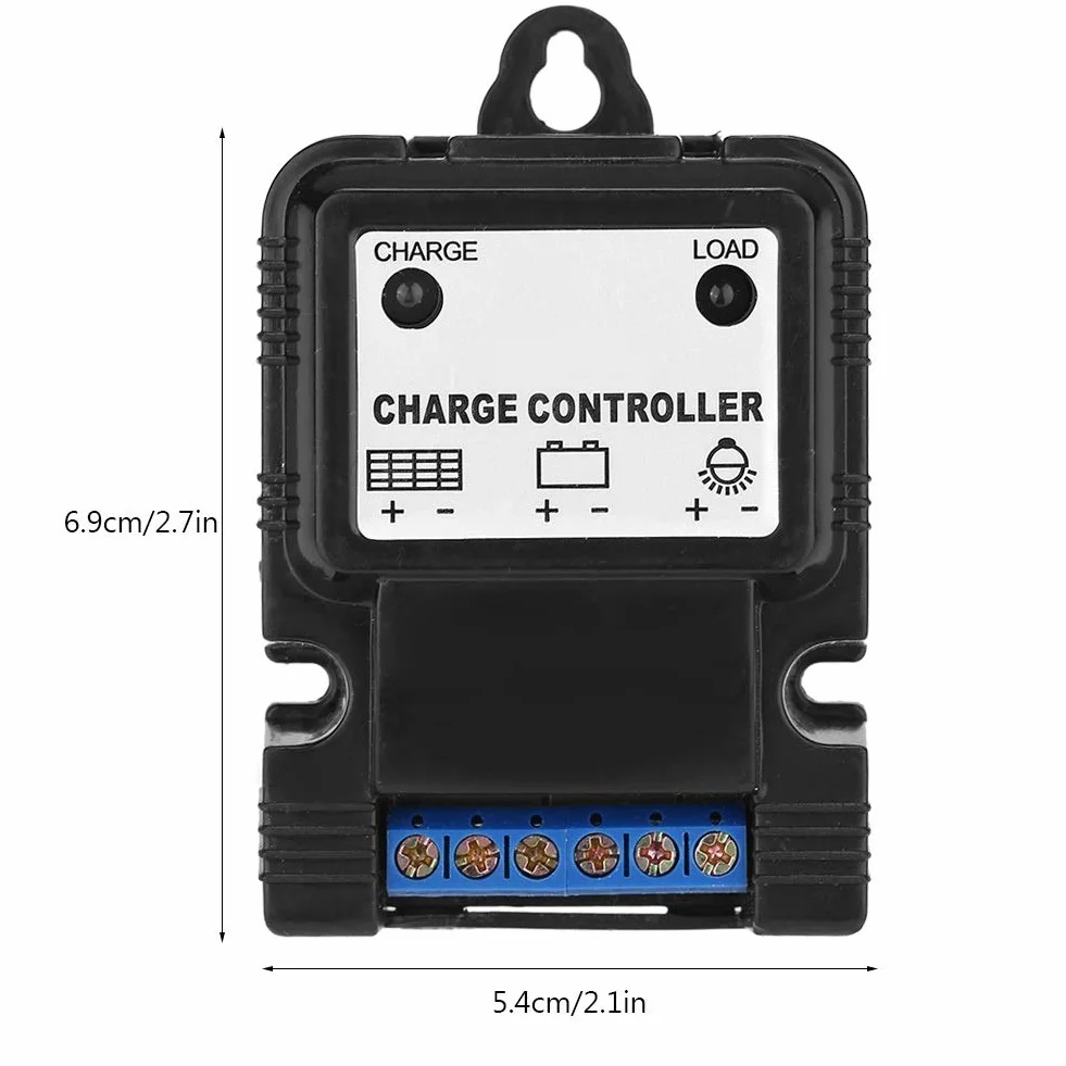 BuyWeek Kontroler solarny PWM 6V/12 V 3A Solar Charge Controller Inteligentny regulator ładowania paneli słonecznych ze wskaźnikiem LED, do akumulatorów