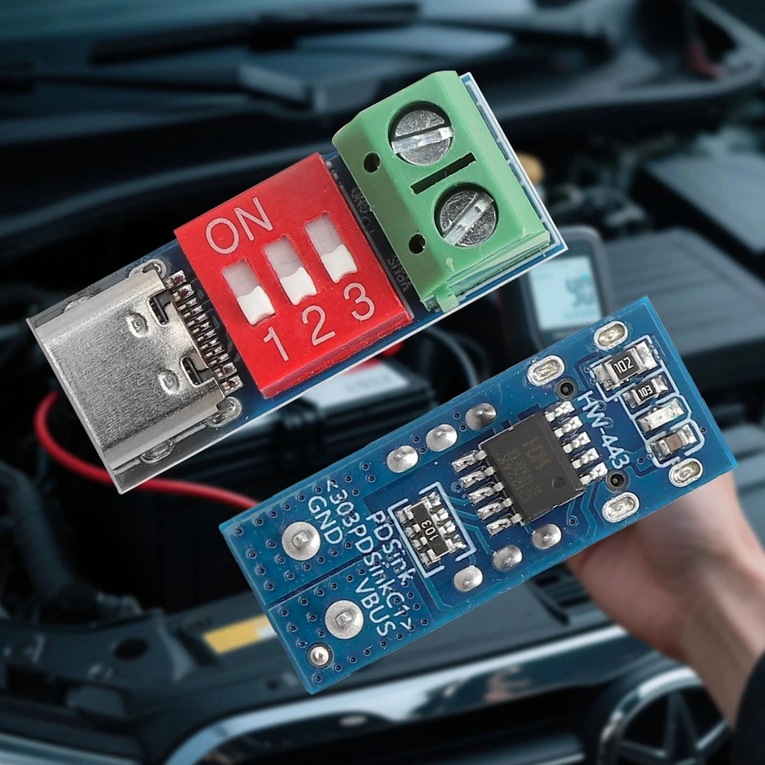 TNSLAND 5 sztuk modułów USB C PD Trigger Board PD/QC Decoy Board szybkie ładowanie z przełącznikiem DIP do 5 V/9 V/12 V/15 V/20 V Power Delivery Boost moduł do testów elektronicznych, "zrób to sam"