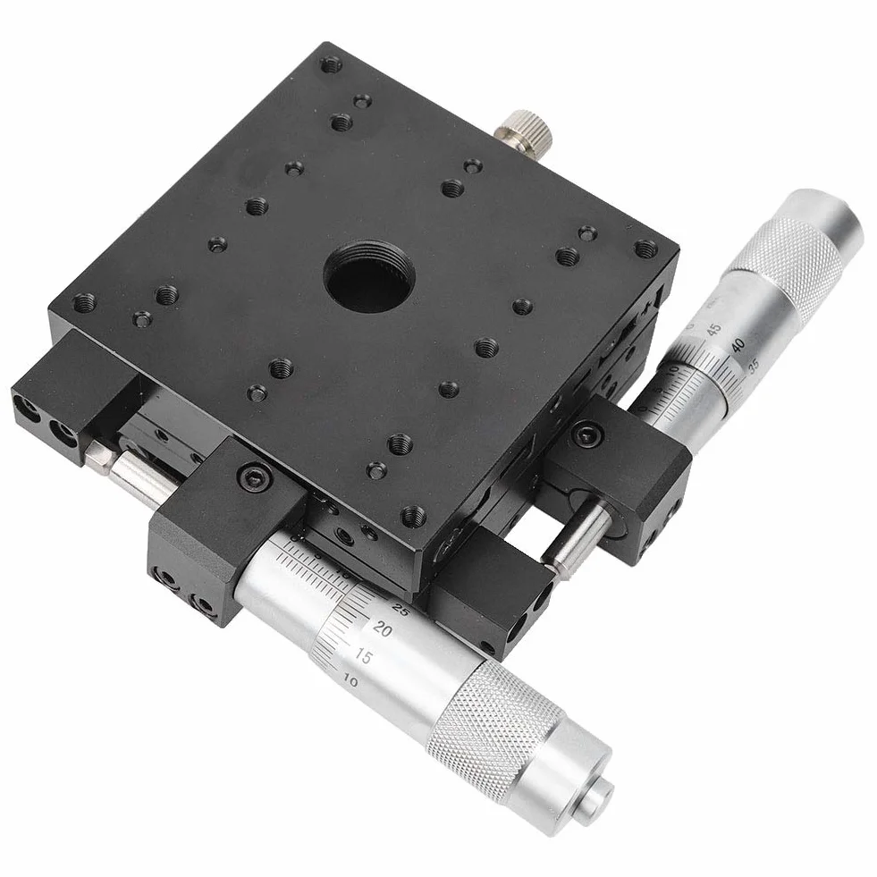 Ręczny etap liniowy 80 x 80 x 40 mm SEMY80-AS Mikrometryczna platforma do przycinania