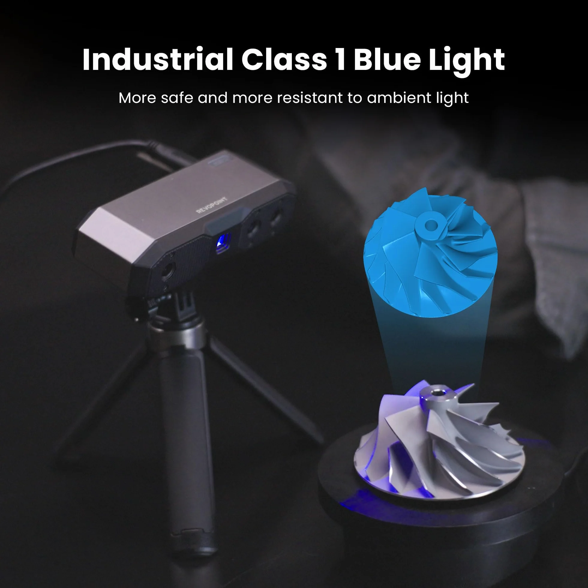 Revopoint MINI2 3D Scanner for 3D Printing Handheld,Up to 0.02mm Precision,16 fps Fast Scanning, Color Scan Portable 3D Model Scanner, Advanced