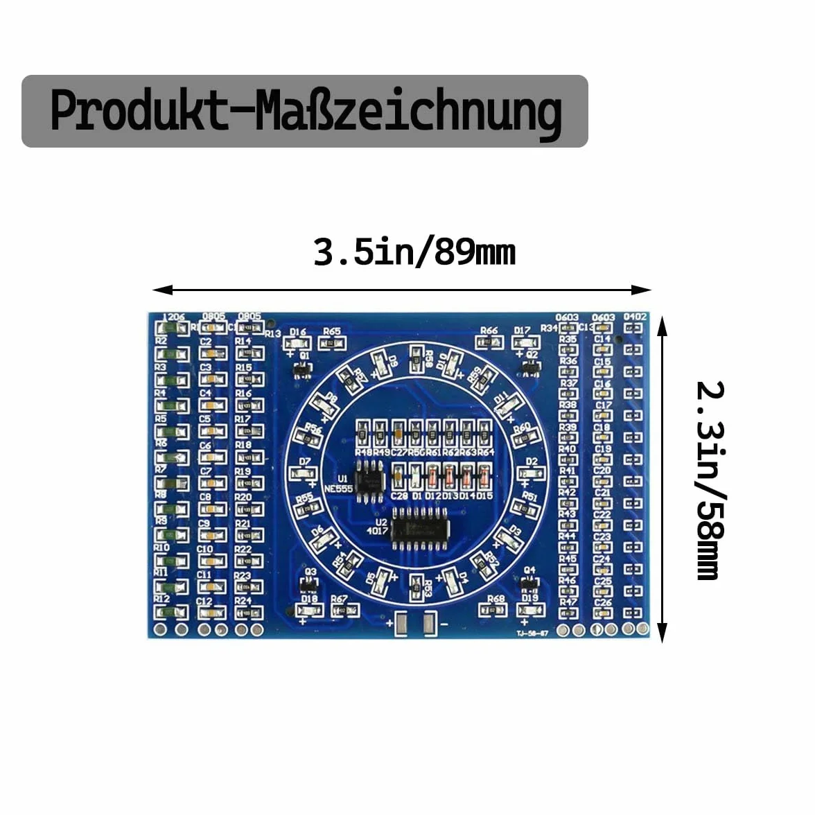 Fanny Skill Training DIY Kit Płytka Ćwiczeniowa NE555 LED SMD Obracające się Diody
