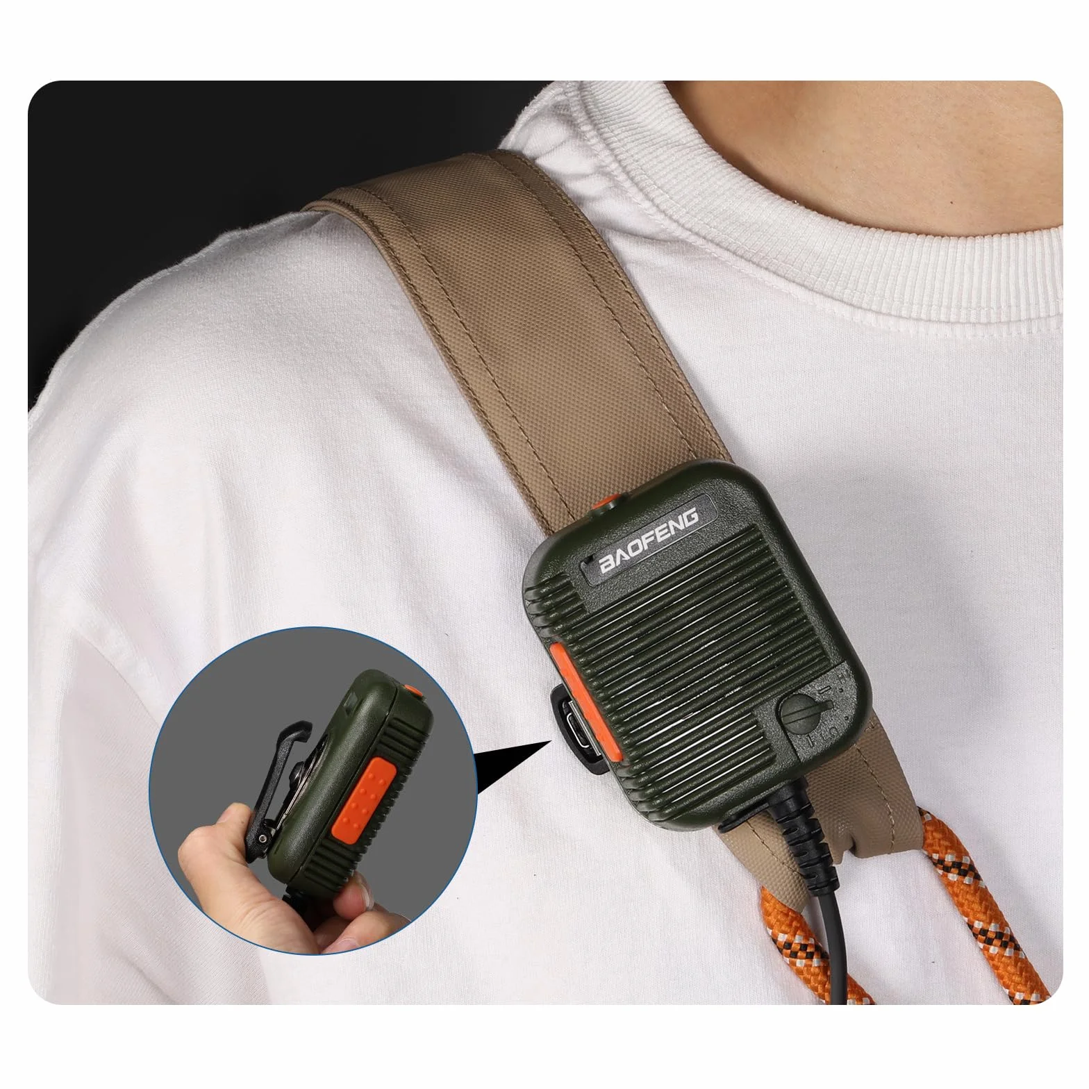 BAOFENG Taktyczny głośnik mikrofonowy do radia UV-25 UV-5R 5RM BF-F8HP