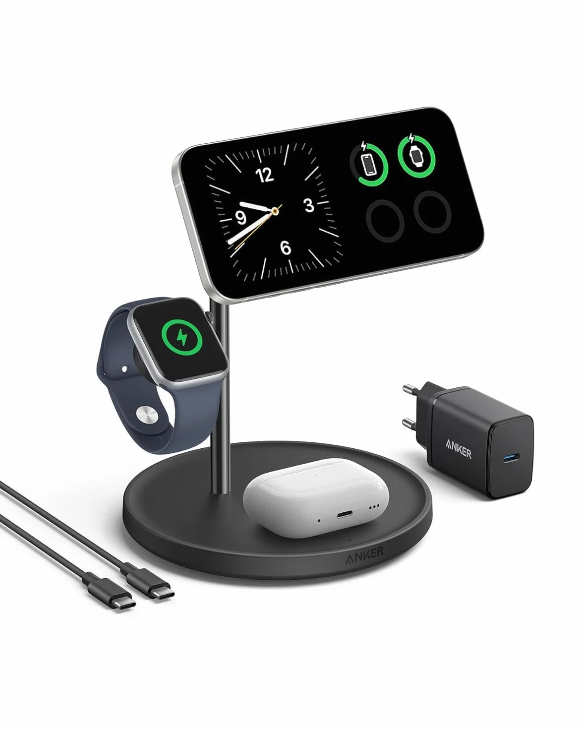 MagGo Stacja magnetyczna 3-in-1 15W Czarna