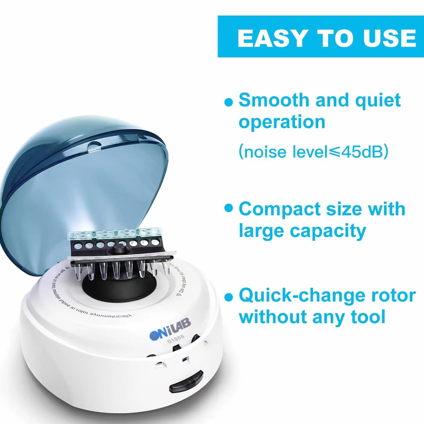 ONiLAB Scientific Mini Centrifuge 7000RPM 2680 x g RCF wirówka laboratoryjna z 2 rotorami 8 x 0,2/0,5/1,5/2,0ml 0,2mL×32 pasków PCR