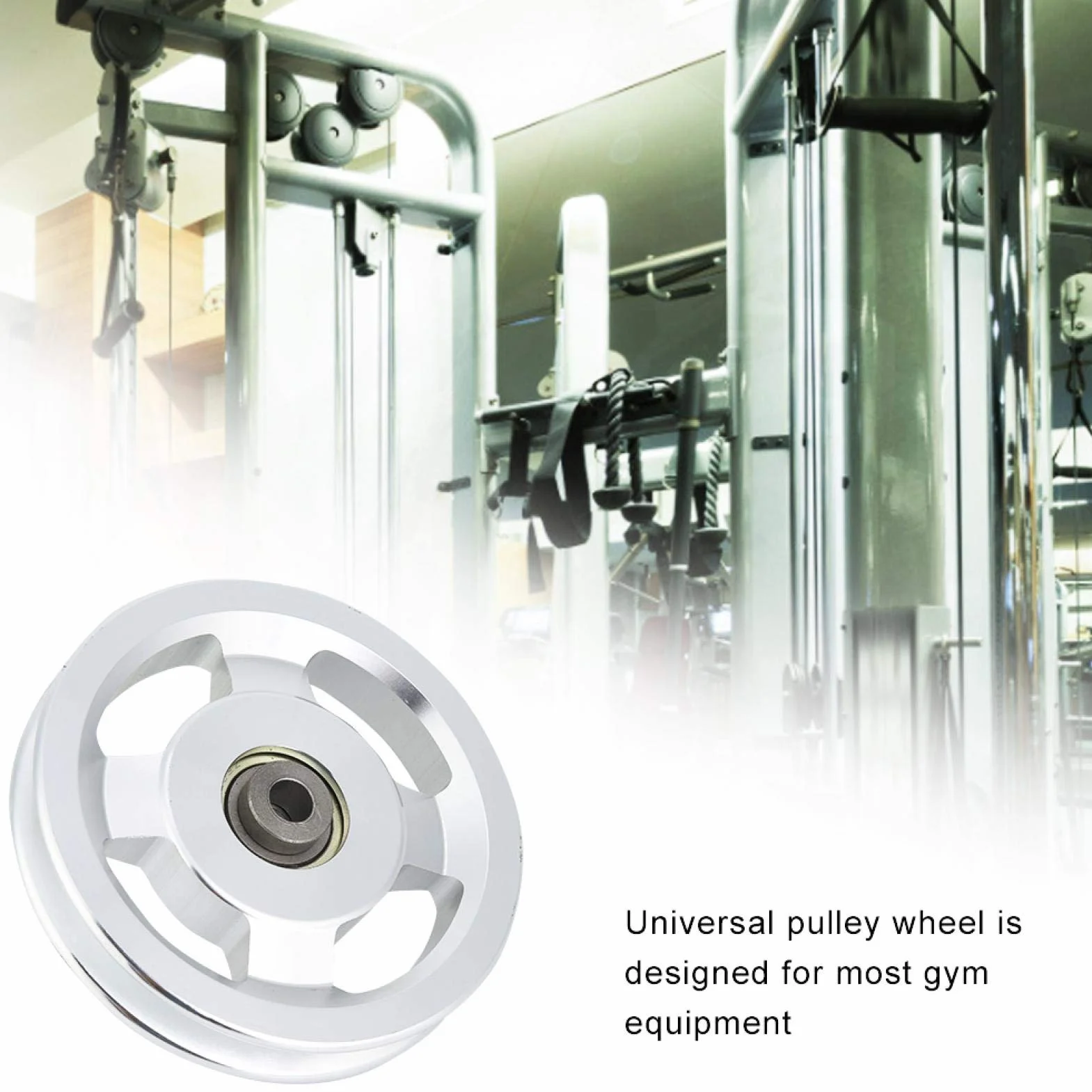 Koło pasowe fitness, uniwersalne koło pasowe ze stopu aluminium Średnica siłowni 90mm i 115mm do ćwiczeń siłowych Akcesoria treningowe(Diameter115mm)