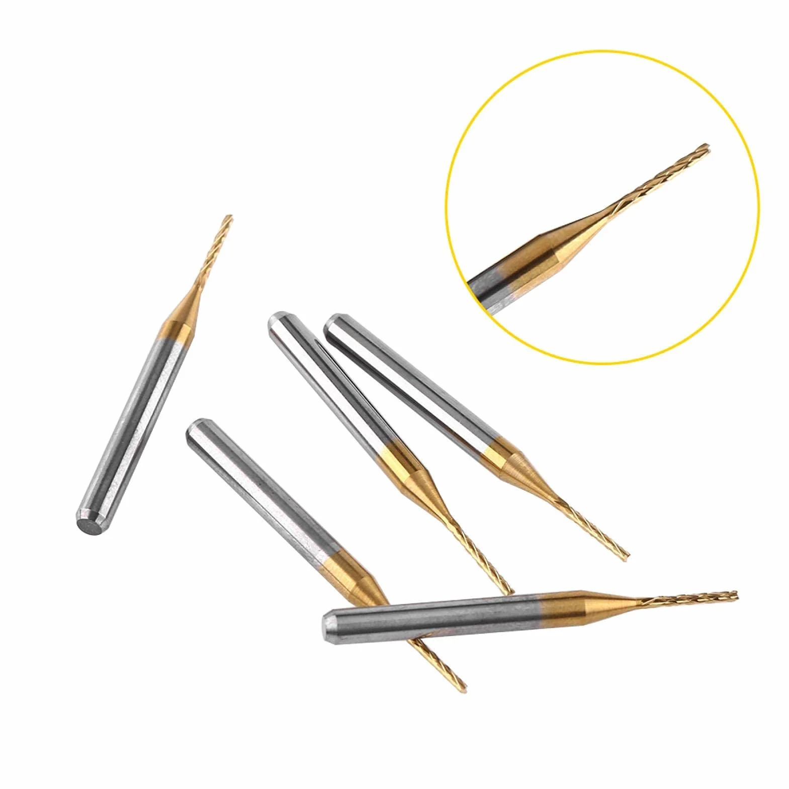 Akozon Frez CNC Węglik Wolframu 3.175mm * 1mm Narzędzie Tnące Wiertło Frez Prosty