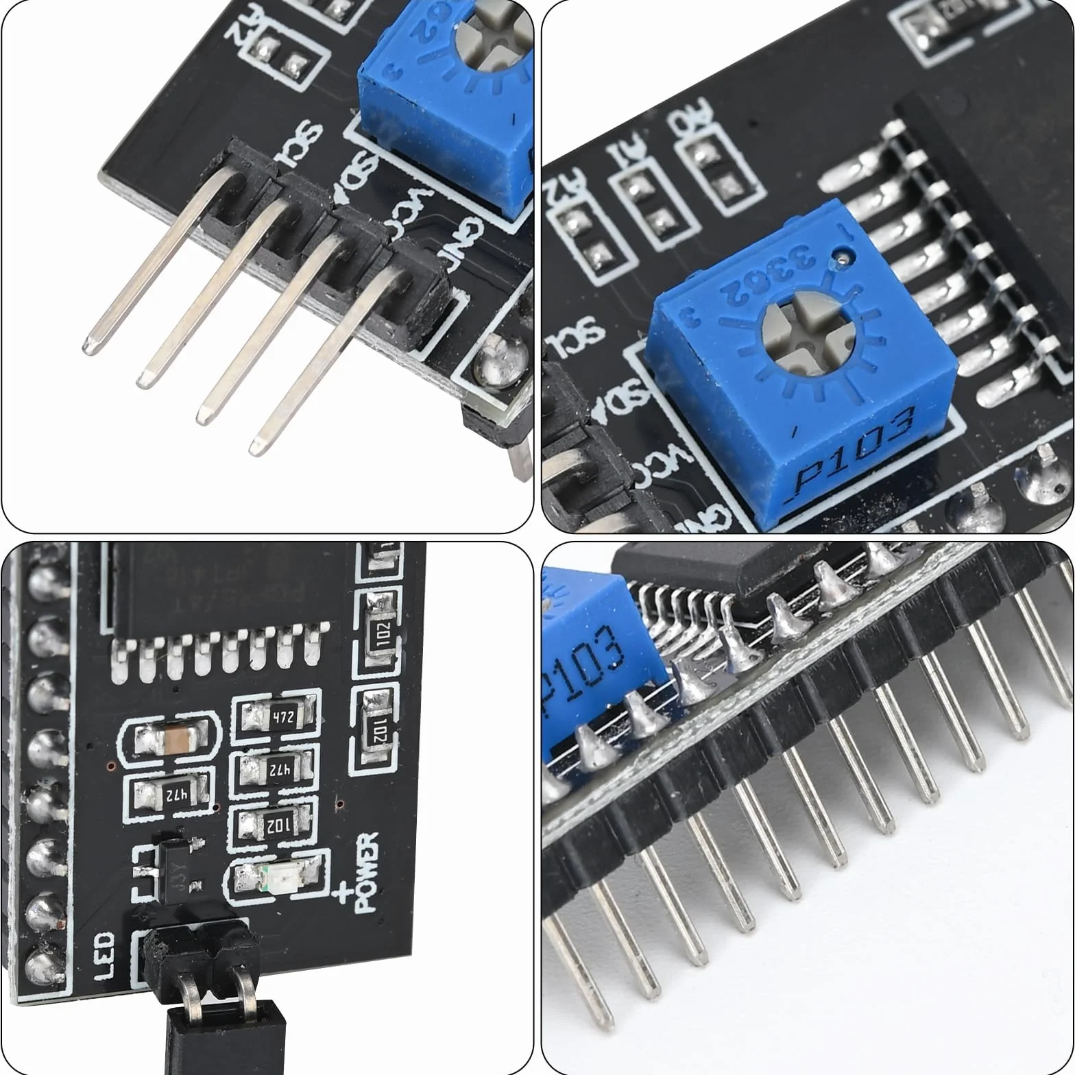 Wyświetlacz LCD I2C 5V 2004 1602 moduł konwertera adaptera
