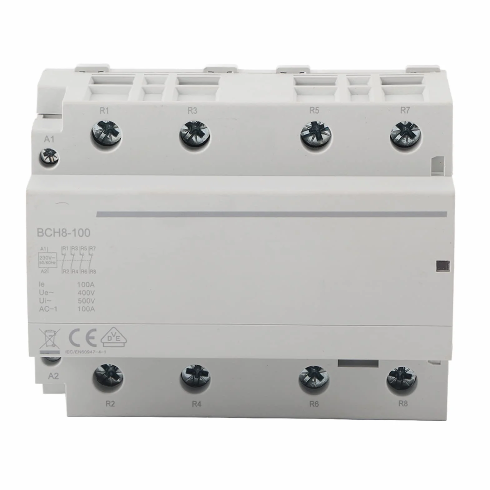 Stycznik prądu przemiennego 4P 4NC 100A 50/60Hz Stycznik prądu zmiennego do użytku domowego na szynę DIN Niskie zużycie energii (AC230V)