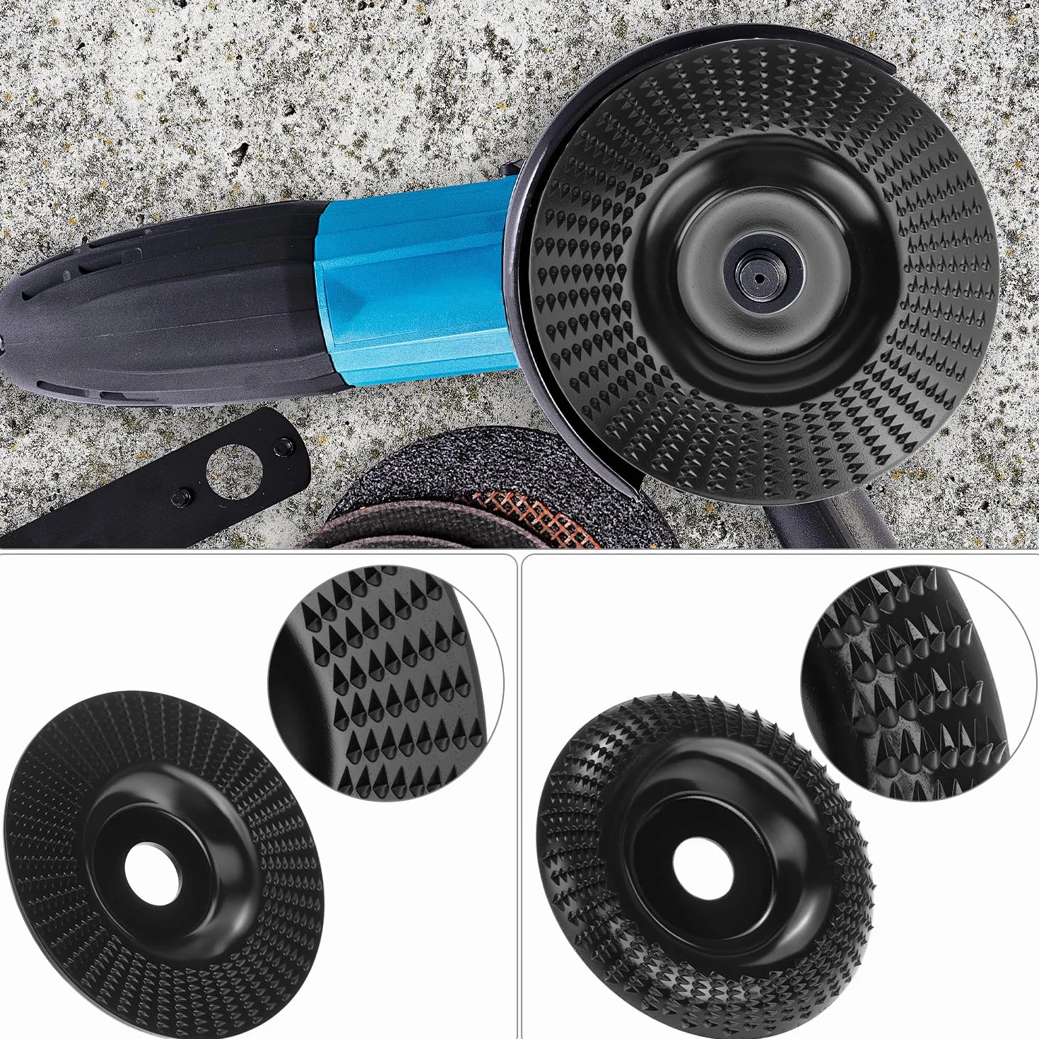 QWORK® 2 szt. frez do drewna tarcza tarnikowa Ø 125 mm x 22 mm, tarcza szlifierska do drewna, do materiałów niemetalicznych i nietwardych