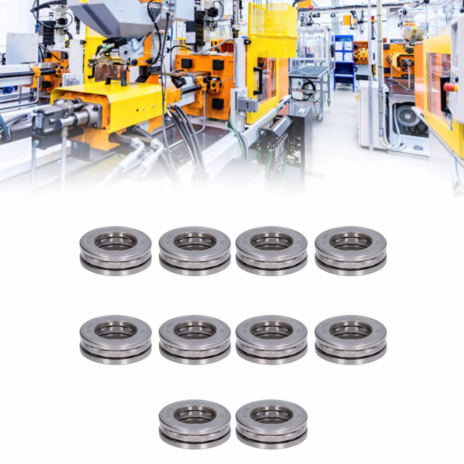 Łożysko Kulkowe Wzdłużne Miniaturowe Osiowe Metalowe Zestaw 51103