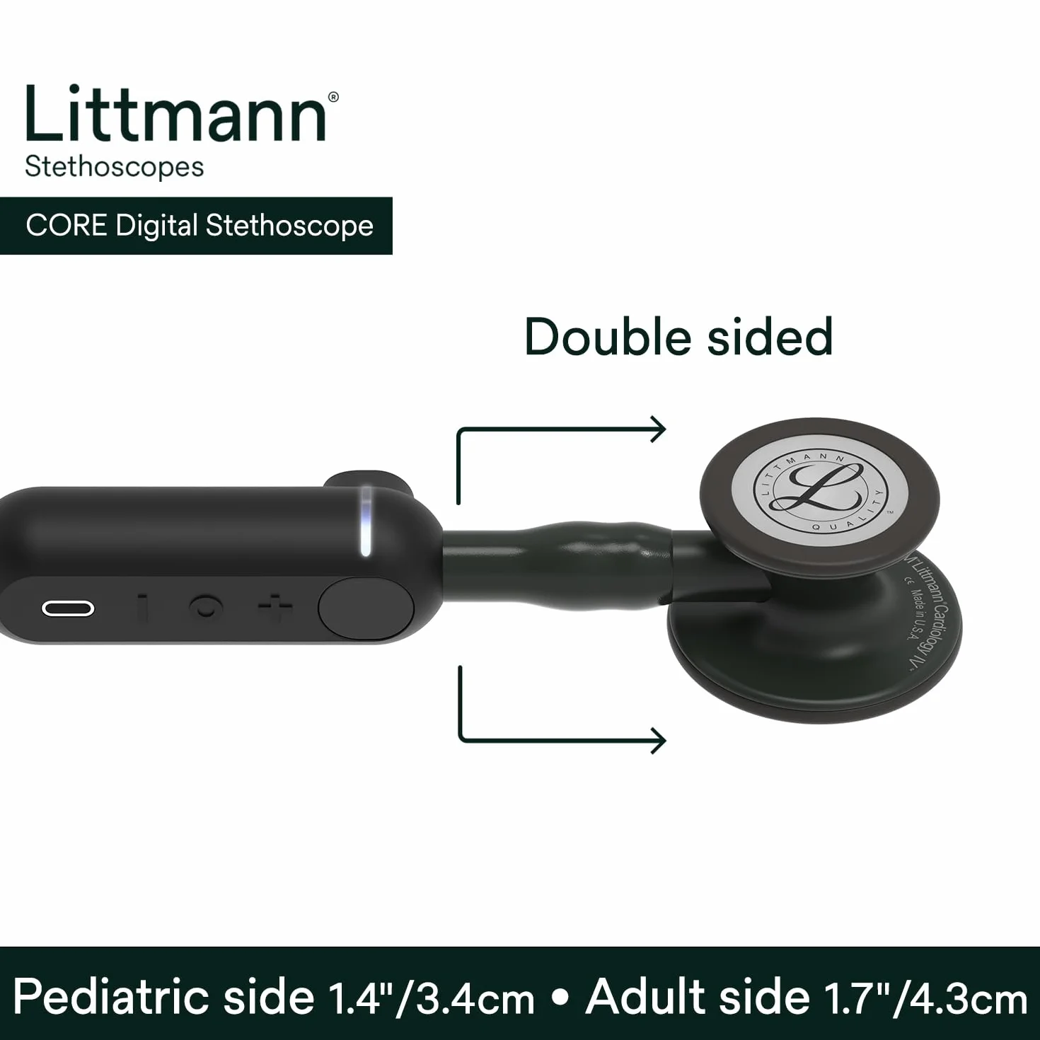3M Littmann CORE Stetoskop cyfrowy, 8490, czarny