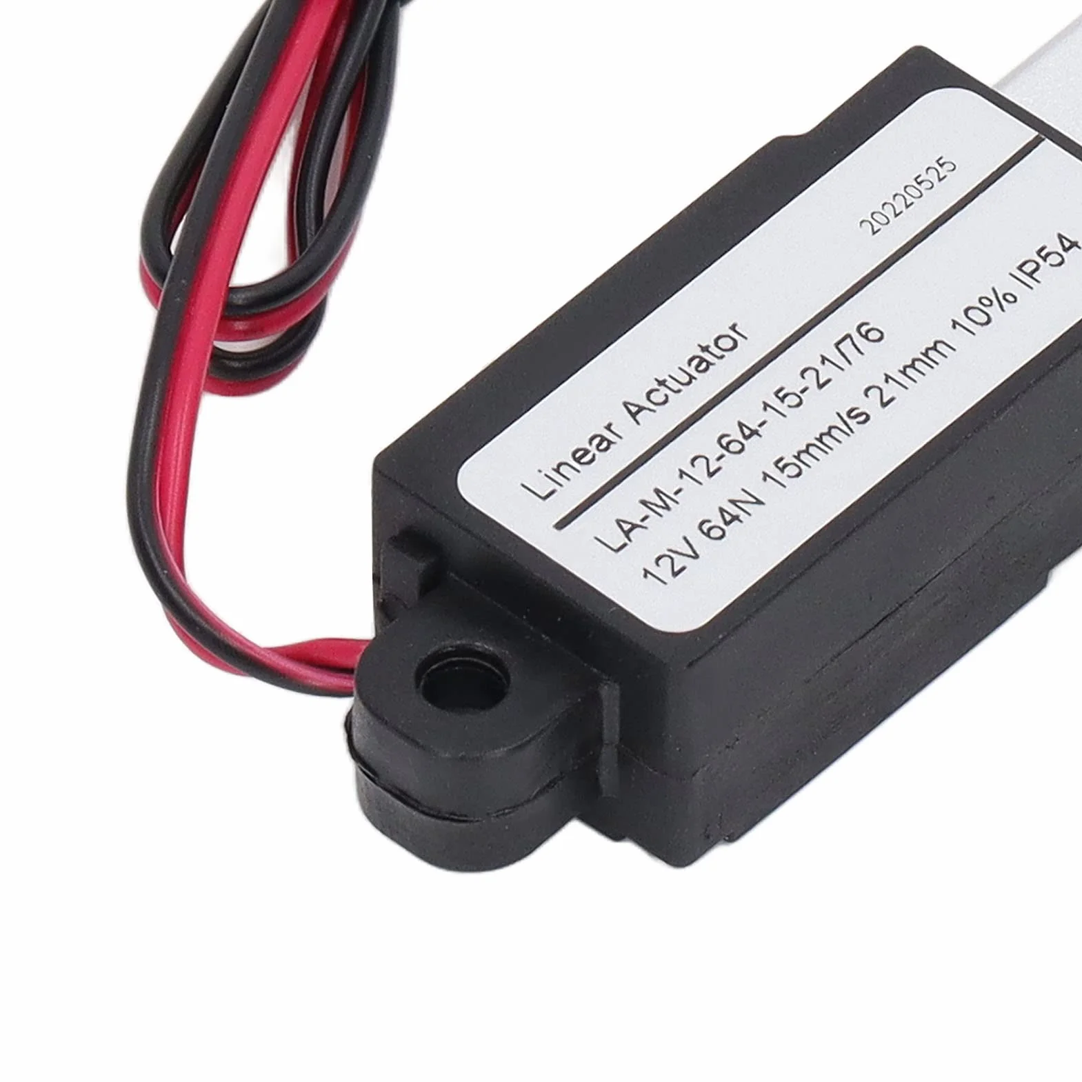 Mini Elektryczny Siłownik Liniowy 12V 64N 15mm/s IP54 21mm