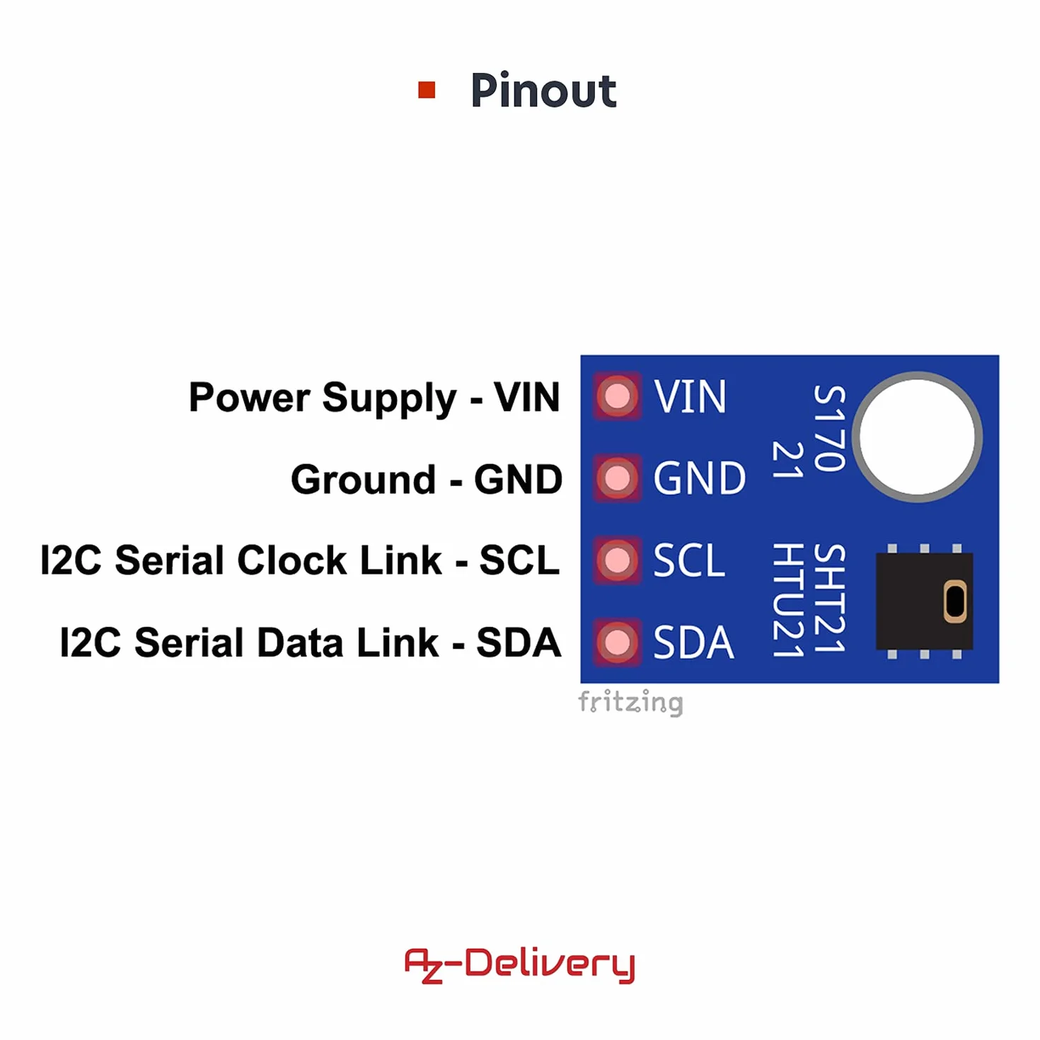 AZDelivery 3 x GY-21 HTU21 Czujnik wilgotności i temperatury kompatybilny z Arduino i Raspberry Pi w tym e-Book!