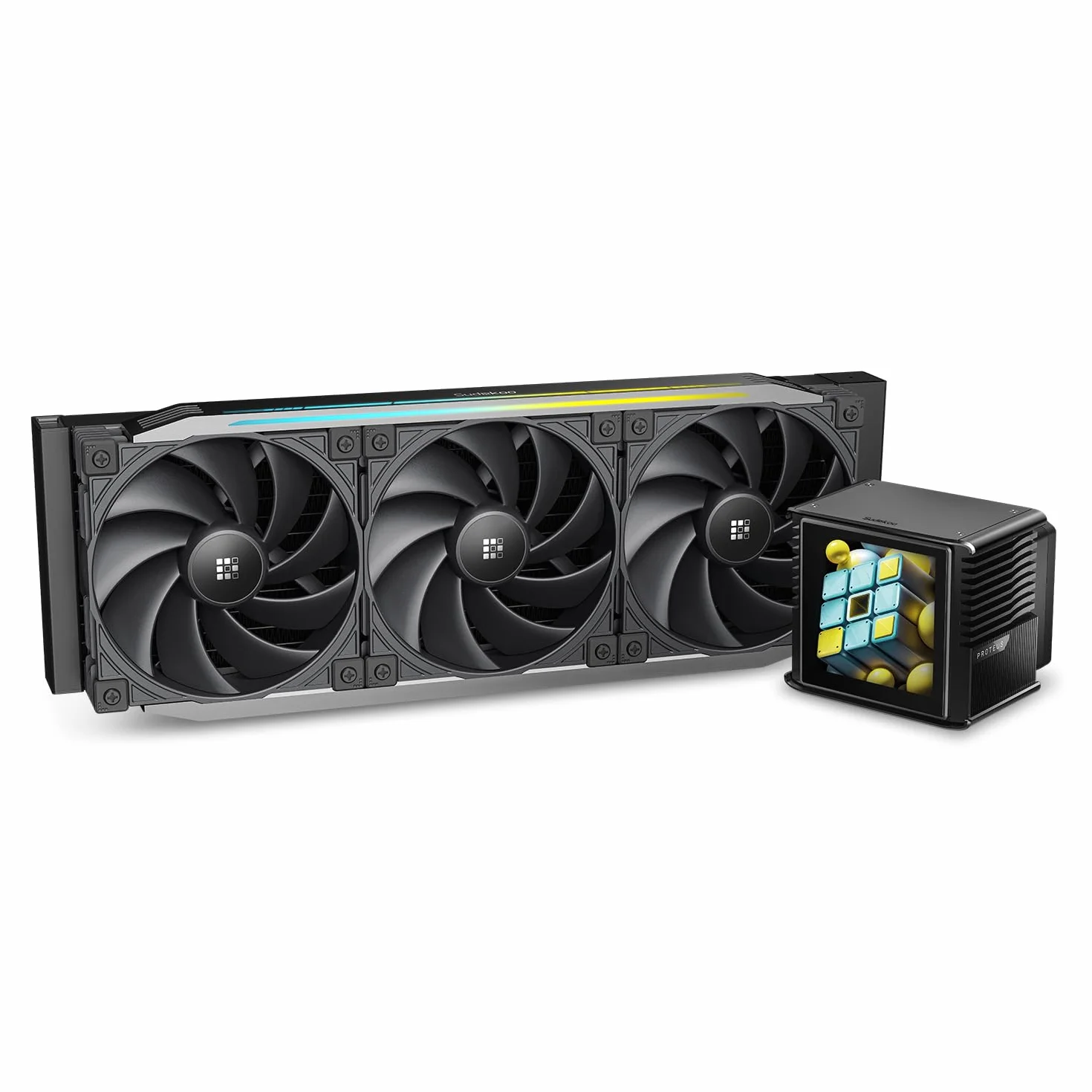 Sudokoo PROTEUS 360 AIO CPU Chłodzenie Wodne, Regulowany Segment, Ekran LCD 3,4", Pompa PWM, TDP 320W, Wentylator o Wysokiej Wydajności 30mm, Intel LGA 1851/1700/1200/115X AMD AM5/AM4