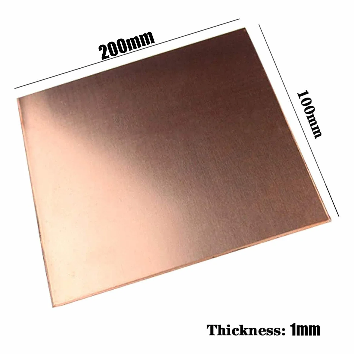 Blacha miedziana do lutowania, wytrawiania, wytłaczania 1 x 100 x 200 mm