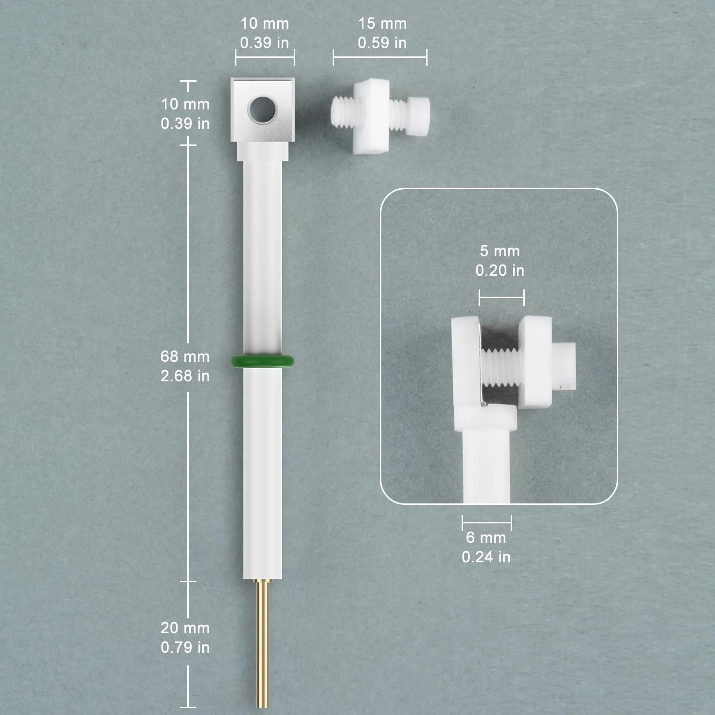 stonylab PTFE Platyna Uchwyt Elektrody, Różnego Przeznaczenia Wymienny Uchwyt Elektrody z Blachą Platyna 10 * 10 mm i Korpusem z PTFE