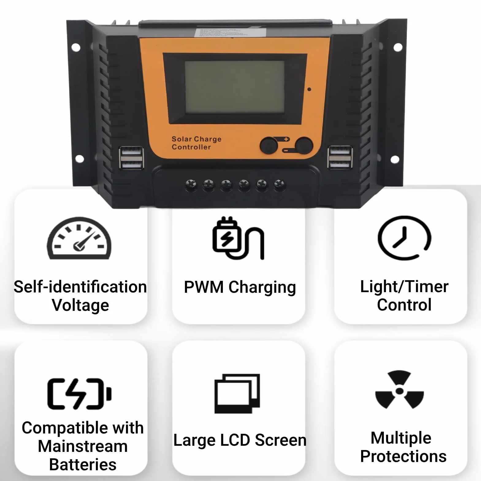 Regulator słoneczny ładowanie wodoodporny 40A 12V/24V/36V/48V do różnych akumulatorów