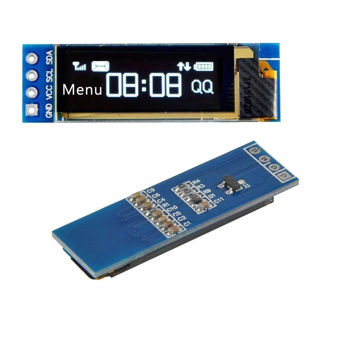 DollaTek 2 szt. I2C OLED modu? wy?wietlacza 0,91 cala I2C OLED ekran sterownik DC 3,3 V ~ 5 V dla Arduino - bia?a czcionka