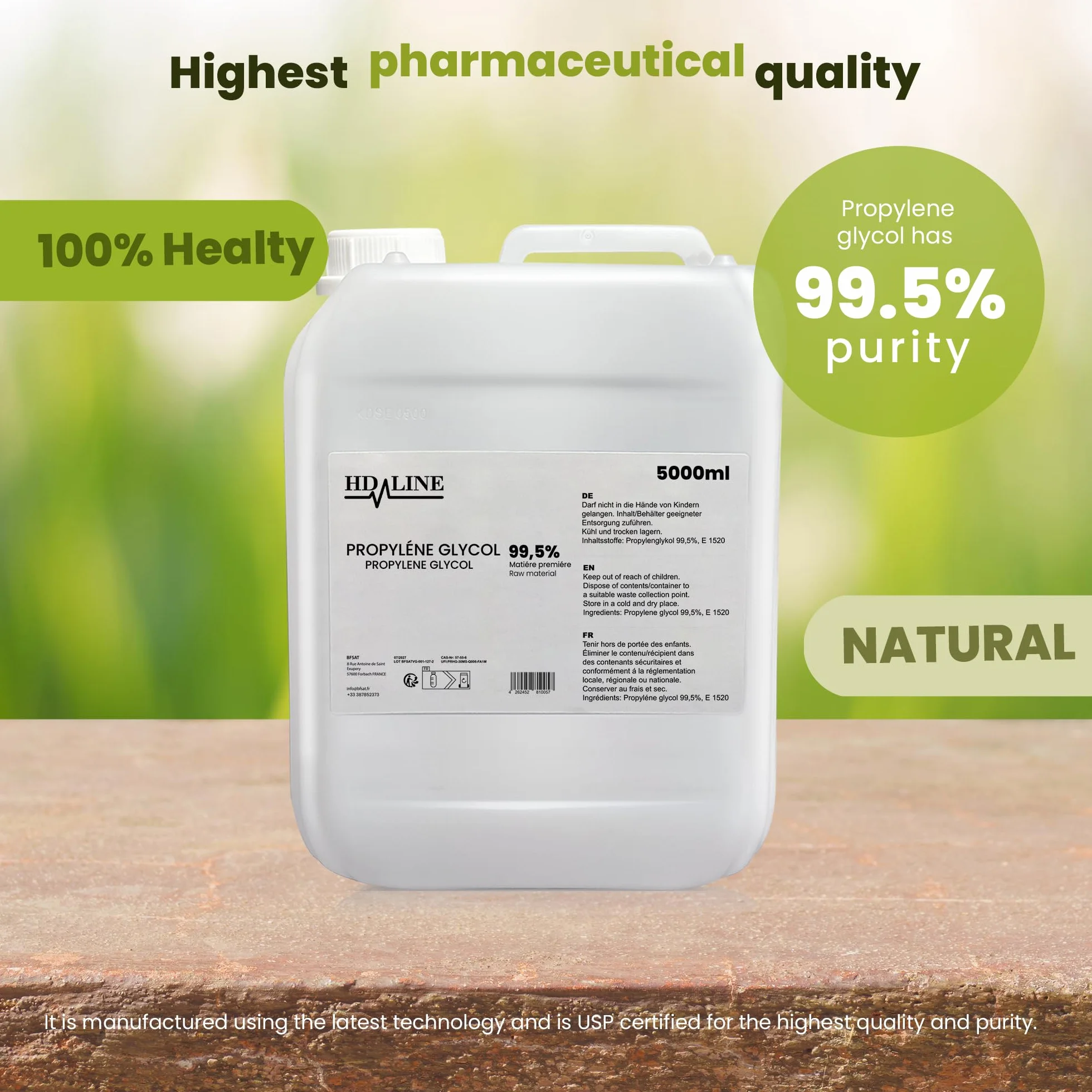 Hd-Line E1520 4260414640051 Glikol Propylenowy, Przezroczysty, 5000 ml