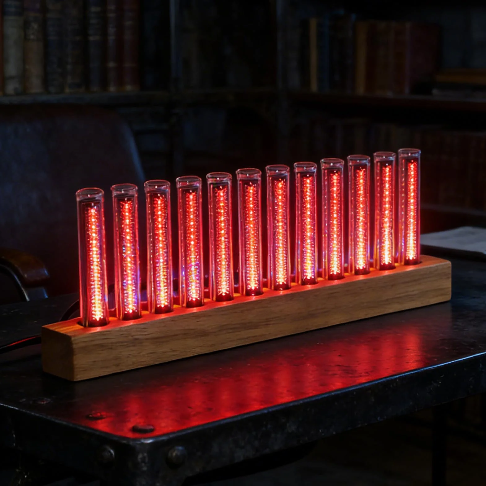 Bezprzewodowy Analizator Dźwięku LED 12 Lamp AGC RGB Wyświetlacz Widma Muzycznego