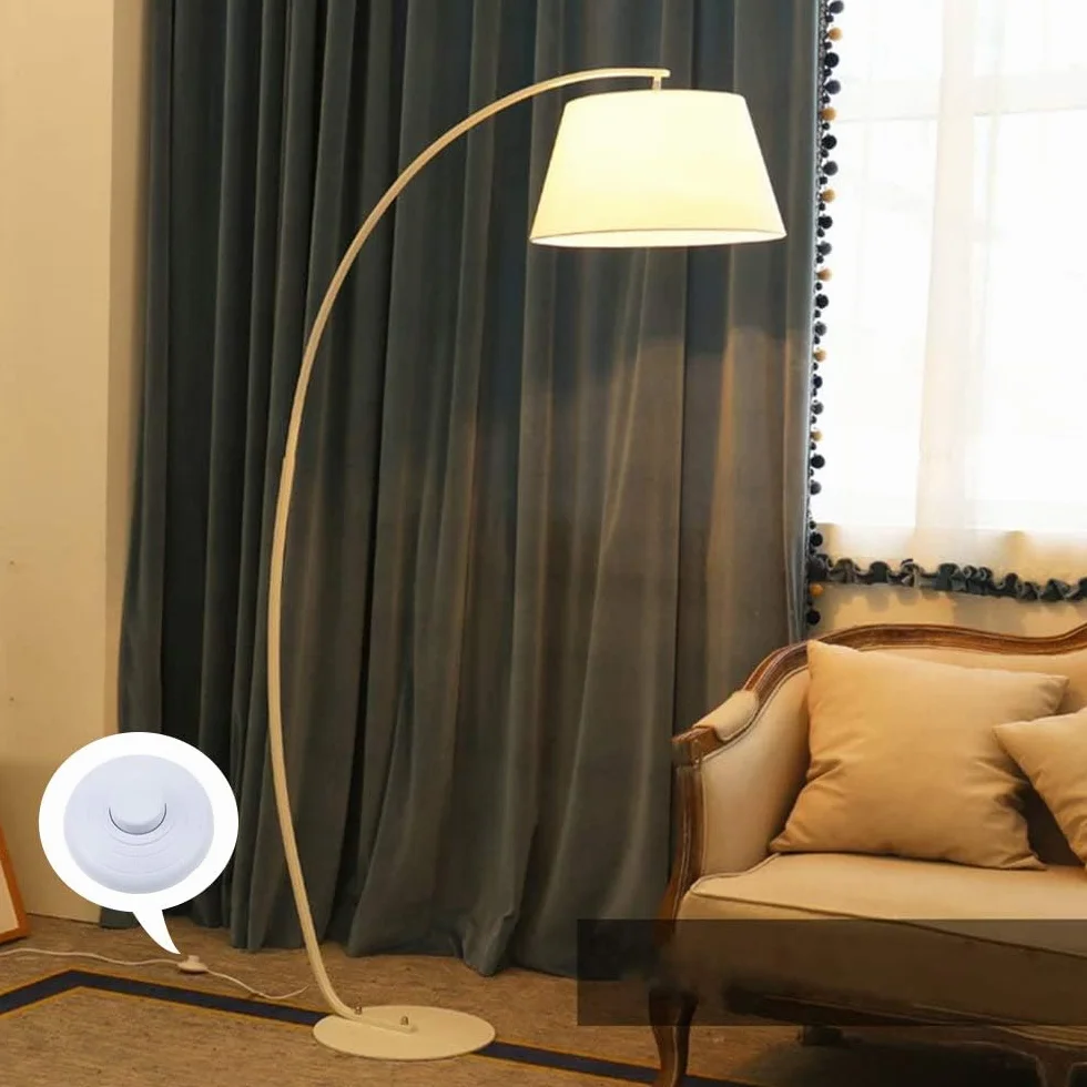 Przełącznik nożny okrągły 250 V 2 A biały matowy Ø 65 mm