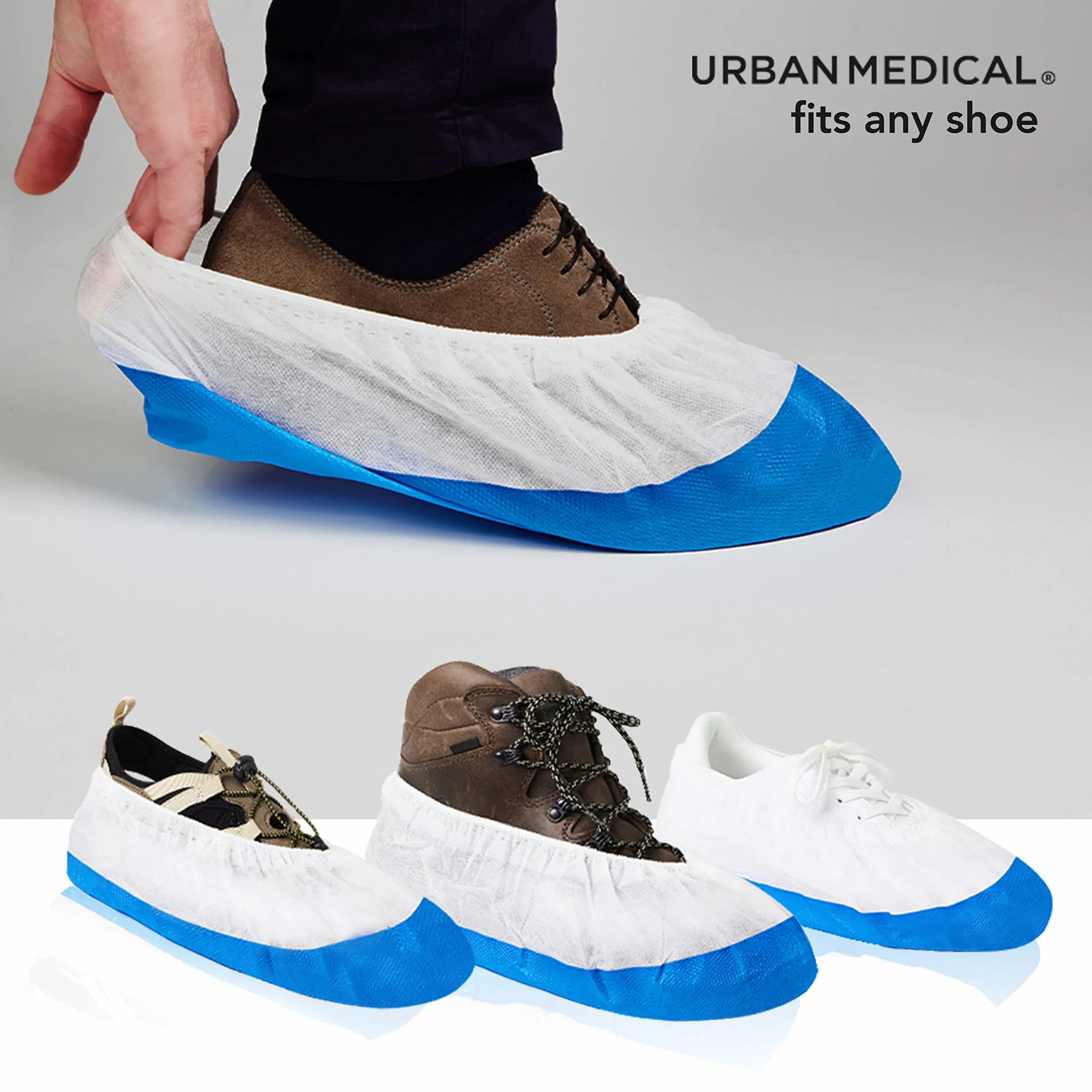 Long Life Nakładki na buty Jednorazowe/Wielokrotnego Użytku |100 sztuk | Wodoodporne antypoślizgową podeszwą | Bardzo Wytrzymałe | odporne rozdarcia i przebicia | rozmiar uniwersalny